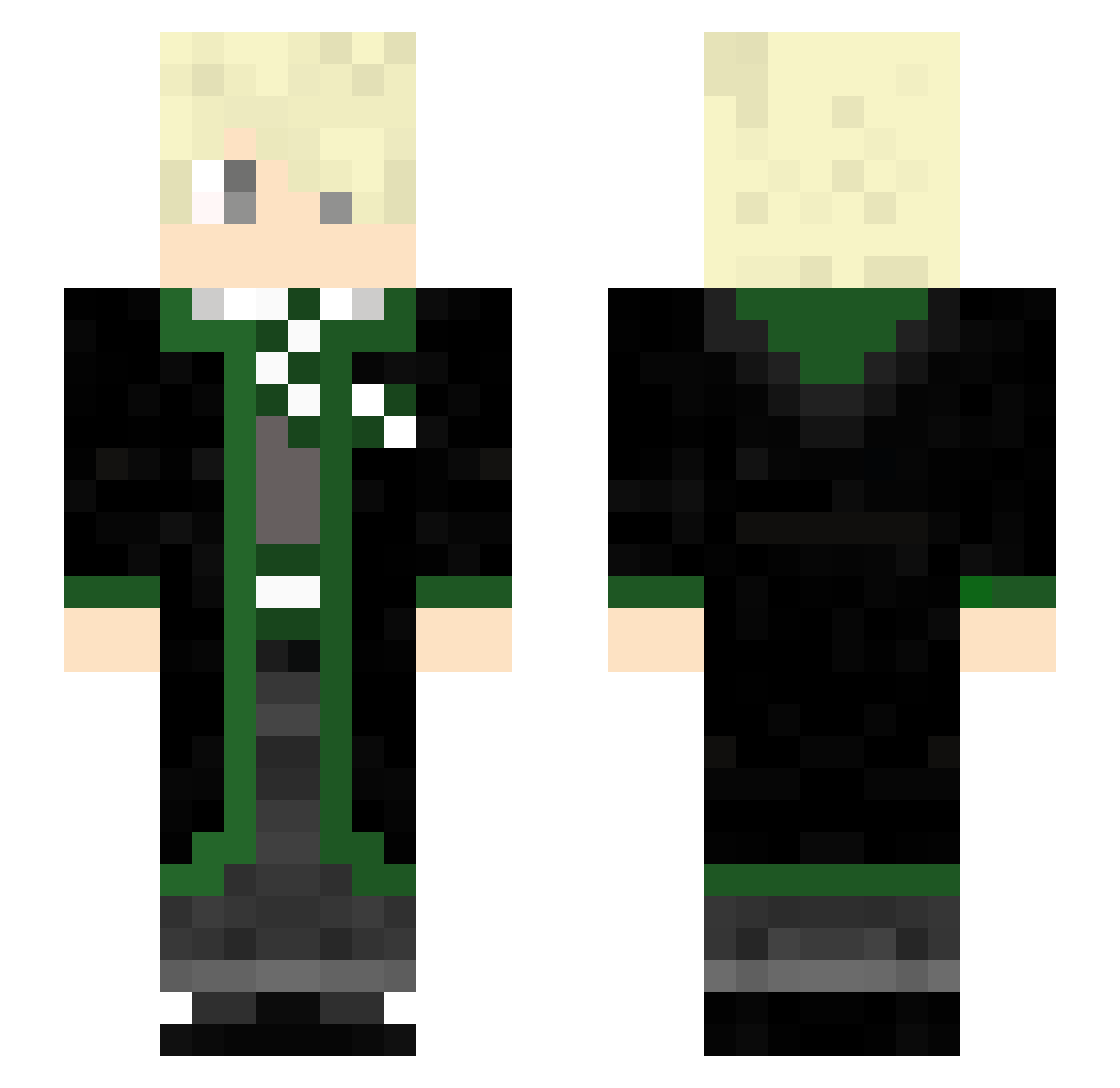 Naillox Minecraft skin, front and back view