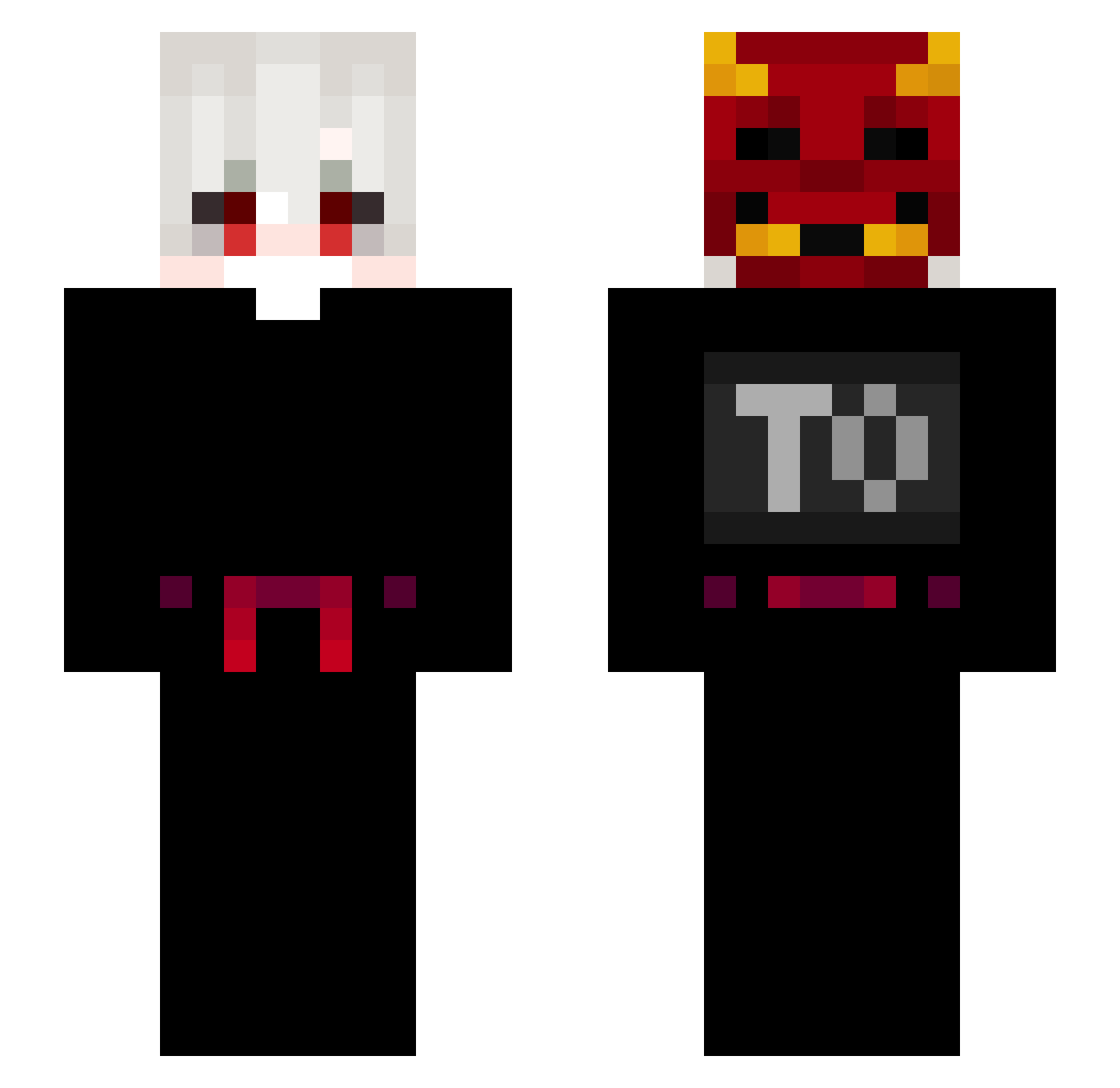 siisy Minecraft skin, front and back view