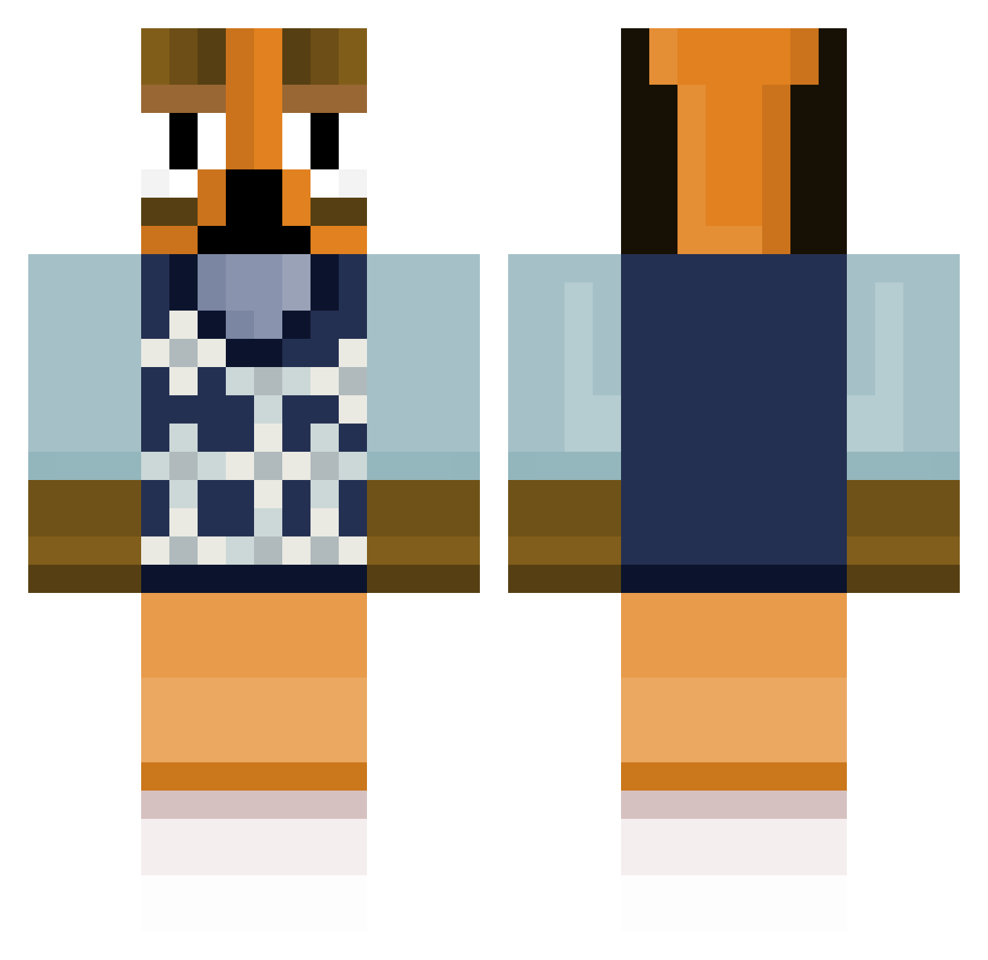 Bniex3 Minecraft skin, front and back view