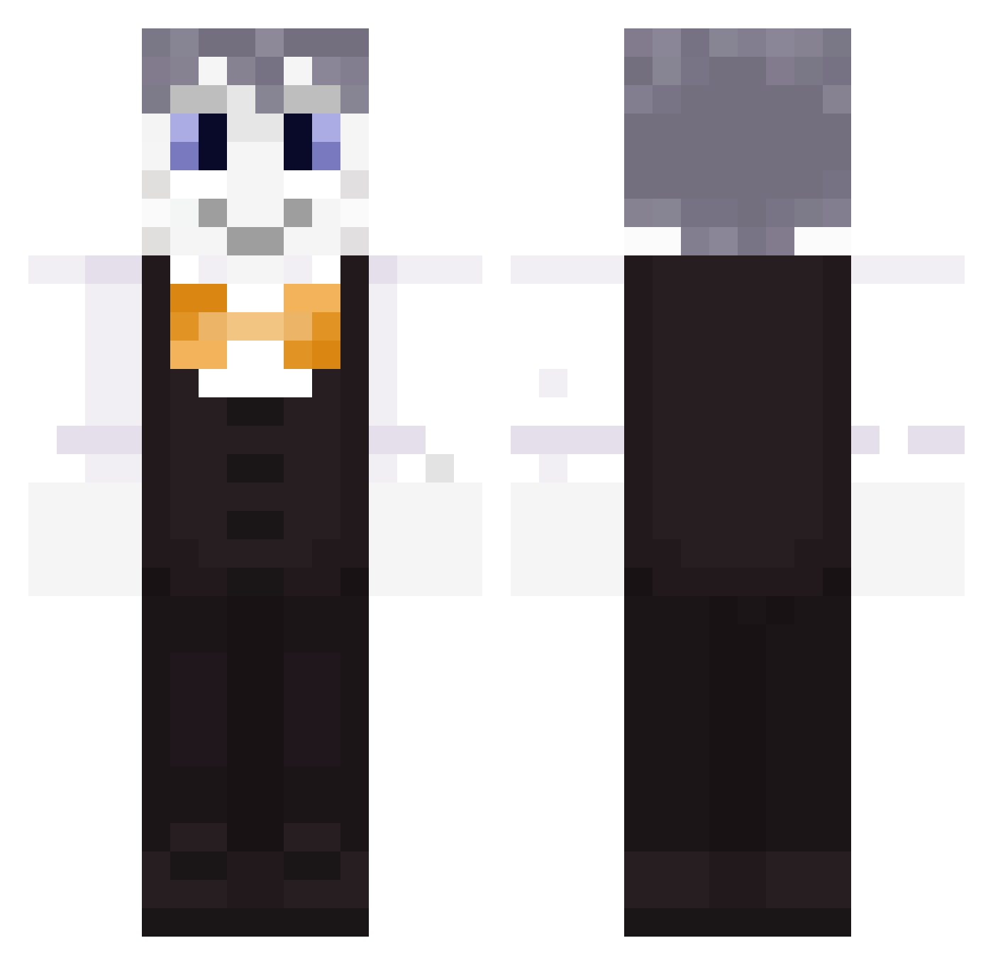 LegendaryStarz Minecraft skin, front and back view