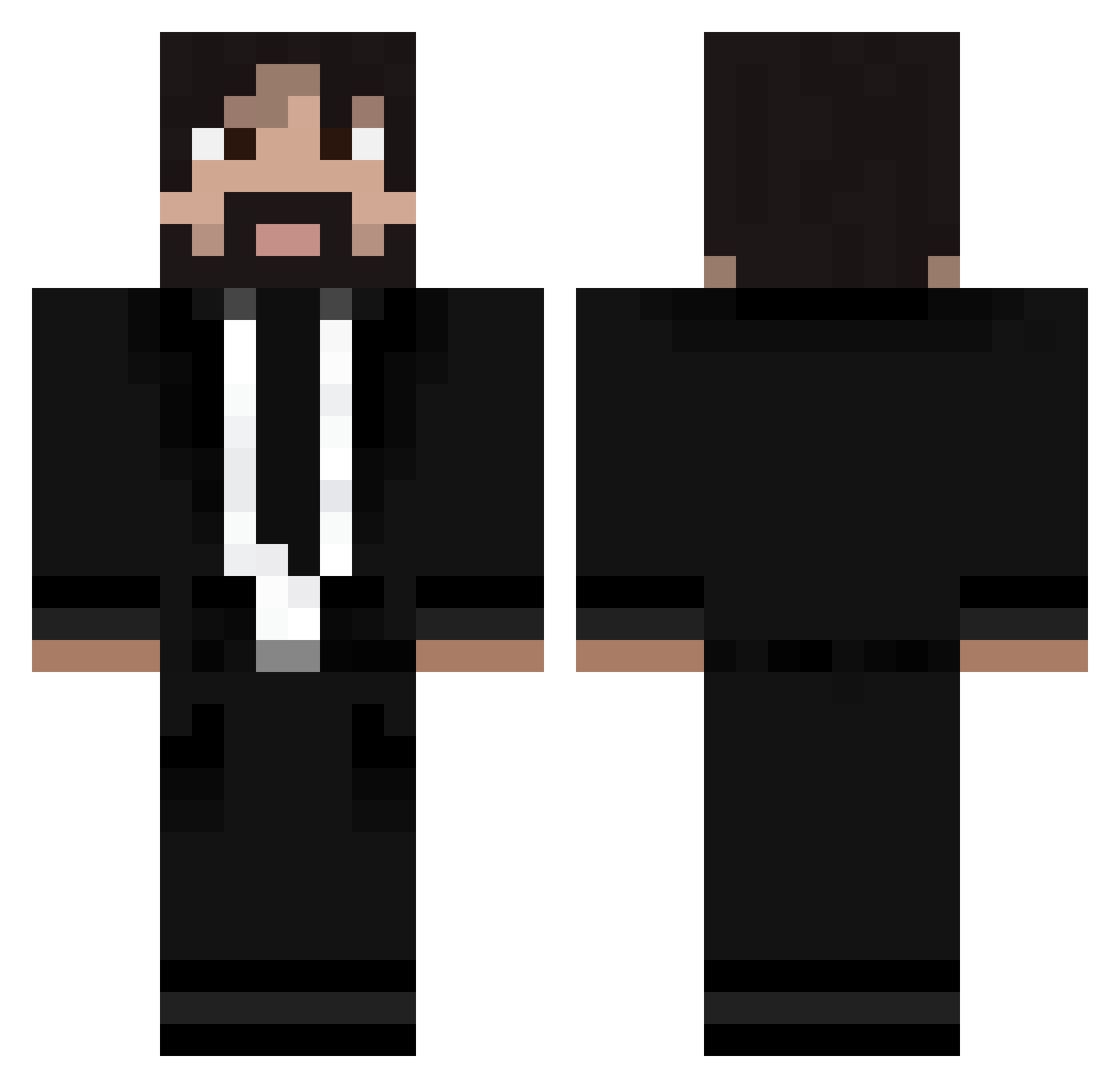 PenguinsOnQuack Minecraft skin, front and back view