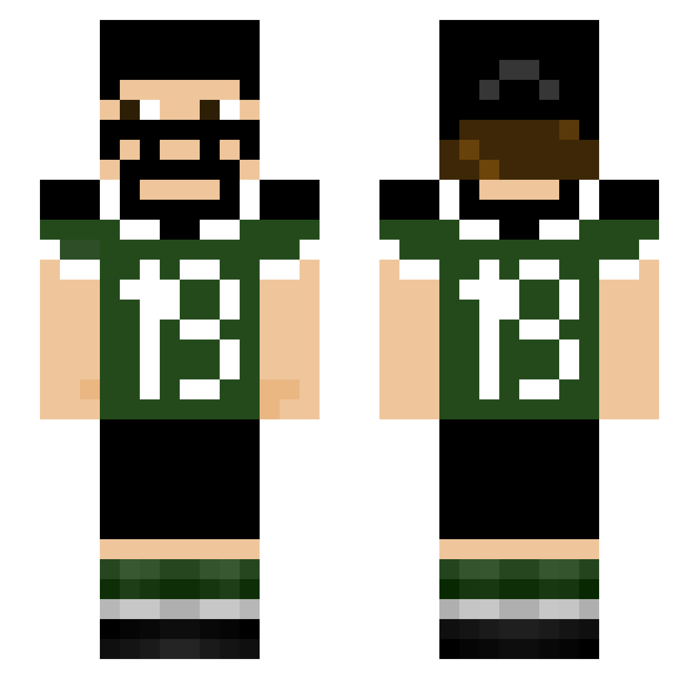 SammyFalke Minecraft skin, front and back view