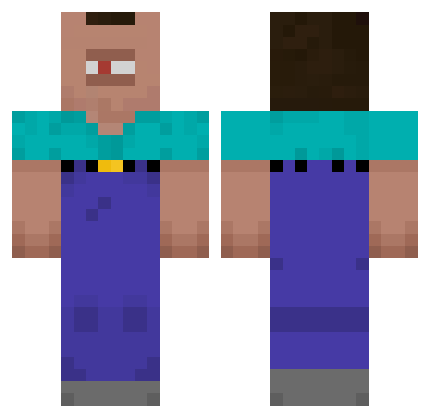sofzer Minecraft skin, front and back view