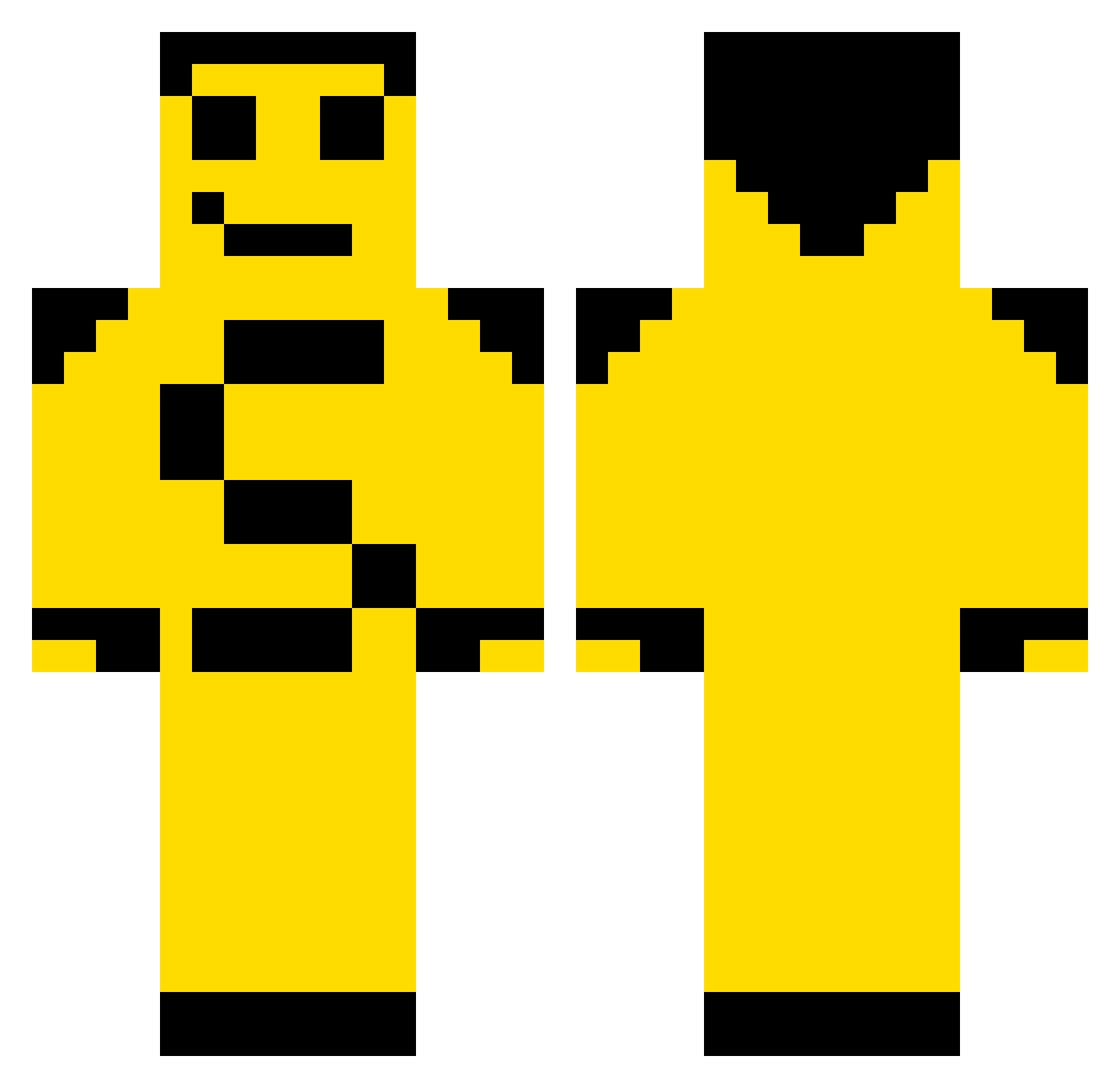 Smiless28 Minecraft skin, front and back view