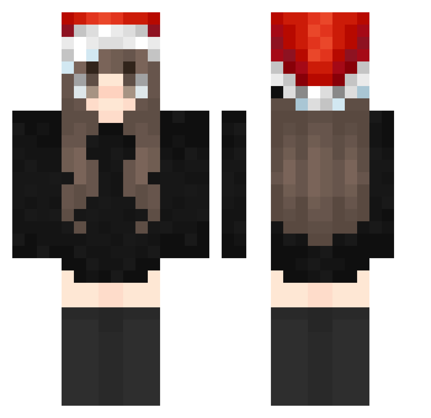 wurette Minecraft skin, front and back view