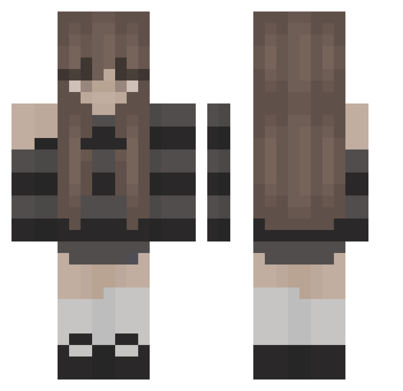 ProvidedFiber64 Minecraft skin, front and back view