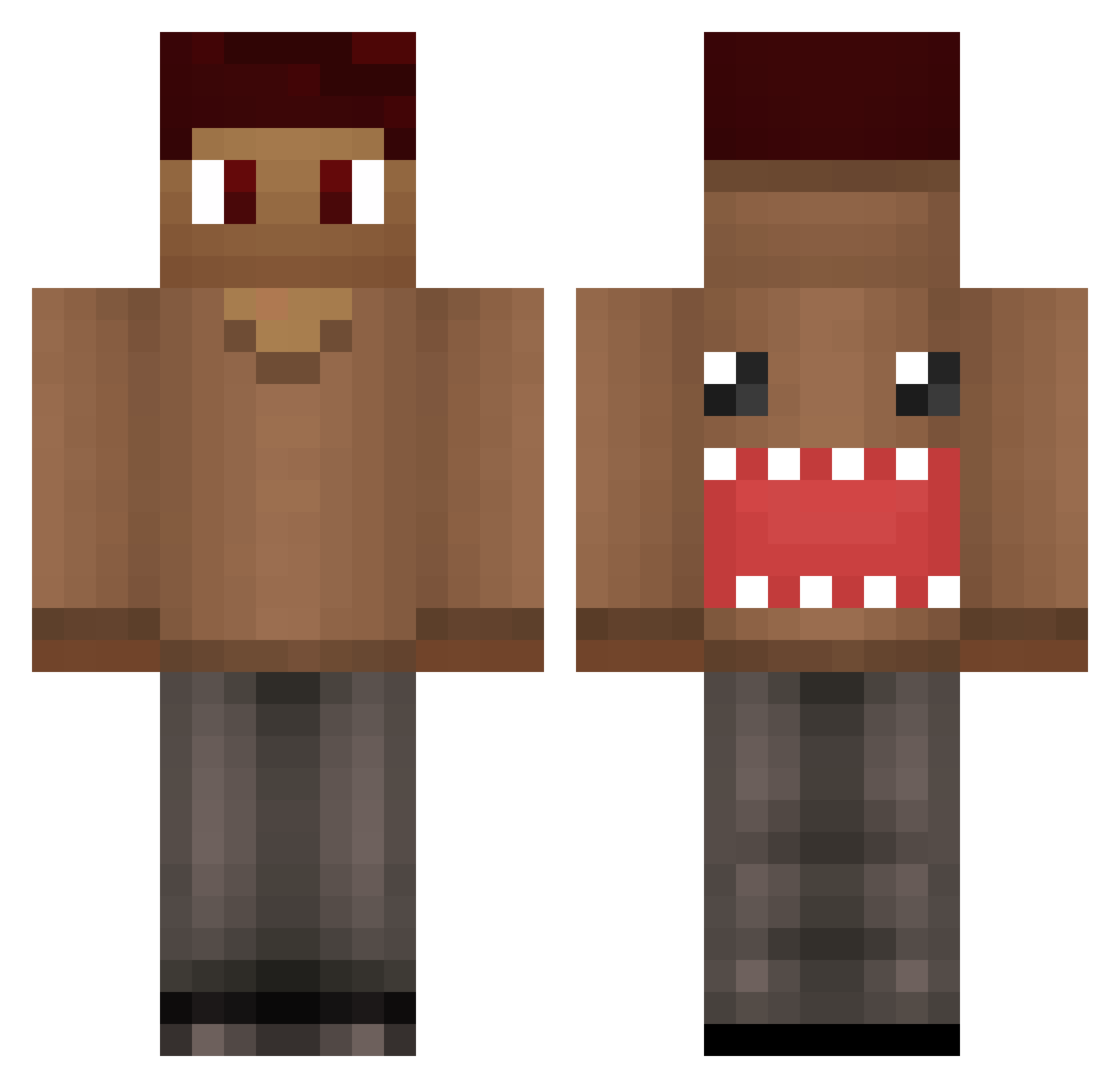 DemoniacBolla Minecraft skin, front and back view