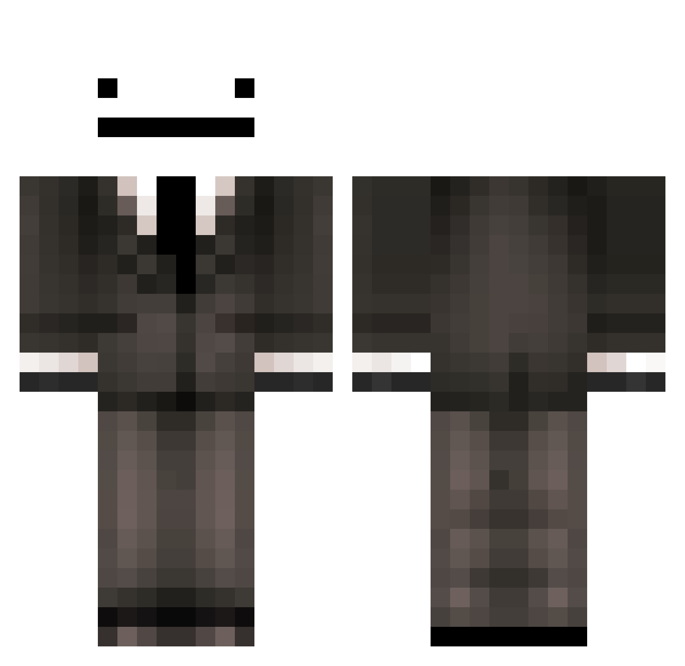 Semmderd Minecraft skin, front and back view