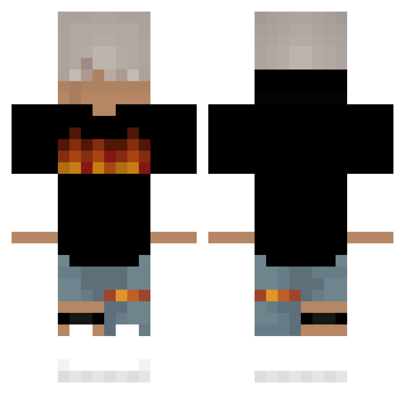 Subdies Minecraft skin, front and back view