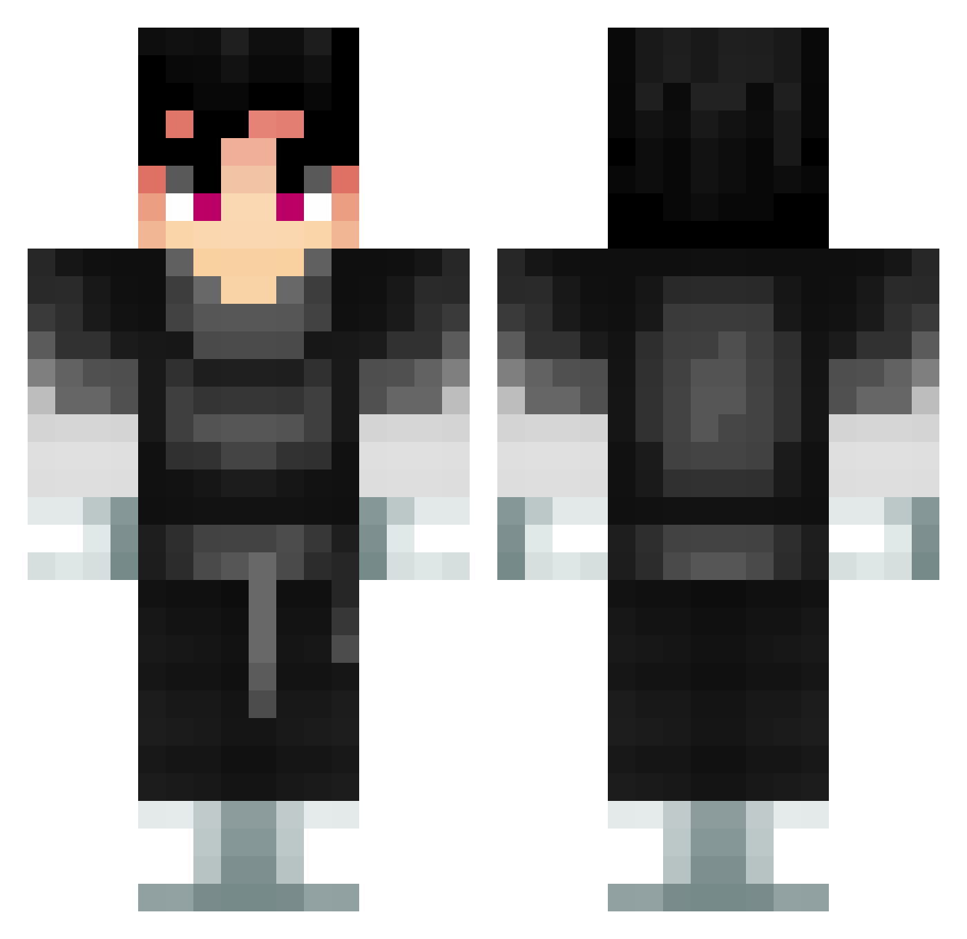ShukIsBeast Minecraft skin, front and back view