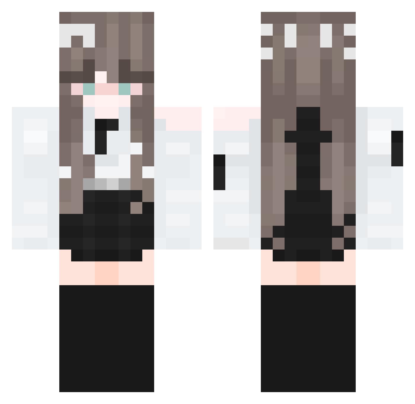 Cynnny Minecraft skin, front and back view