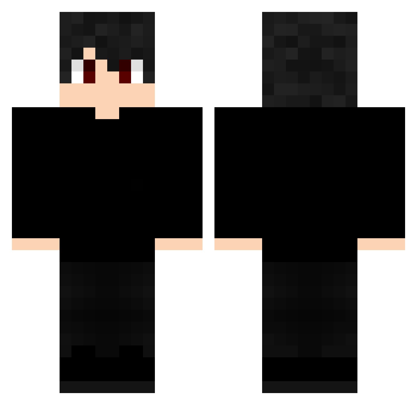 yJitterBr Minecraft skin, front and back view
