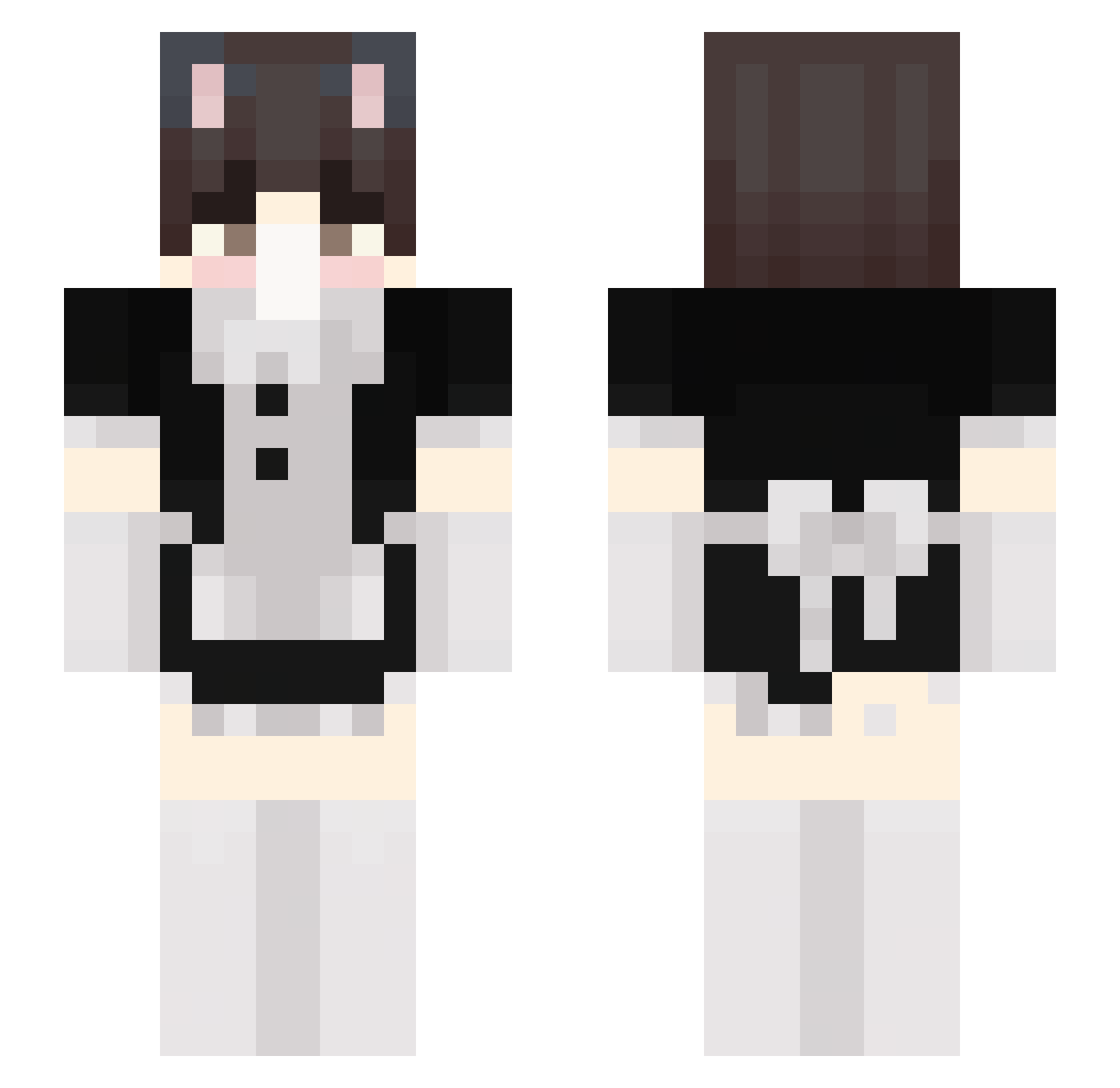 SubCatboyy Minecraft skin, front and back view