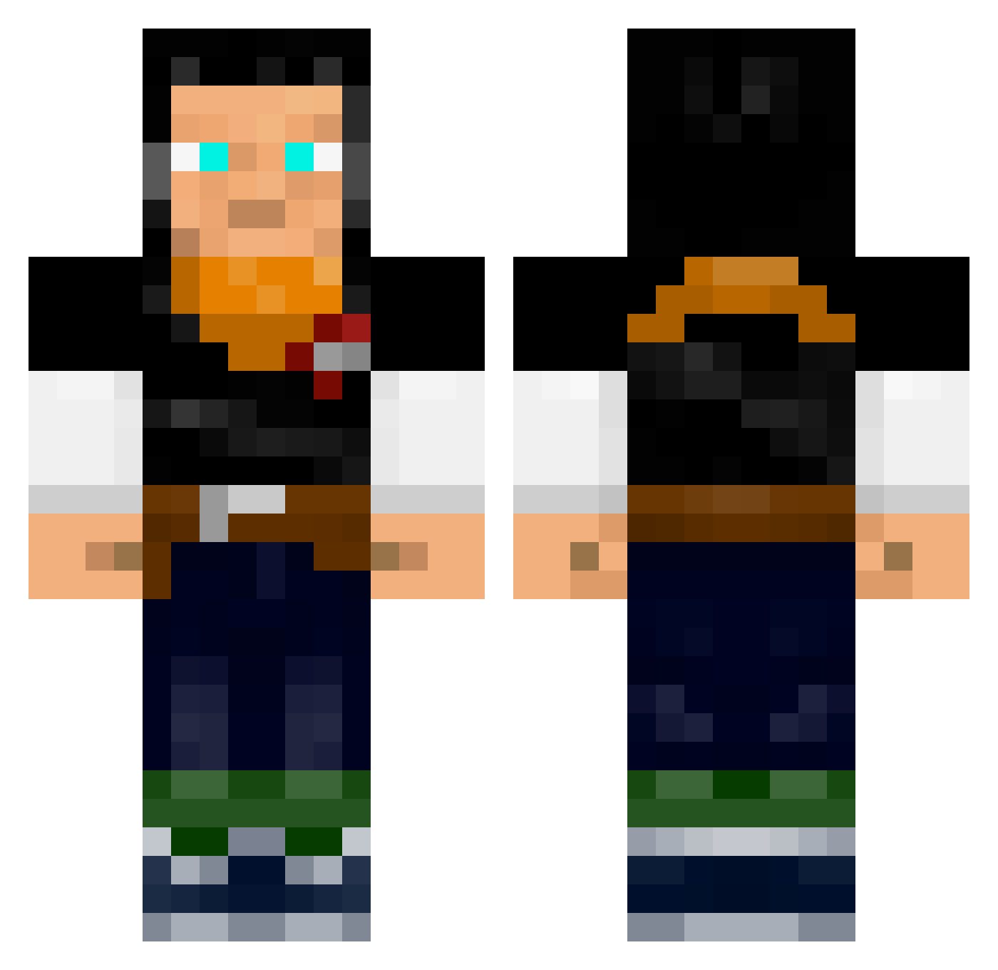 Sprully Minecraft skin, front and back view
