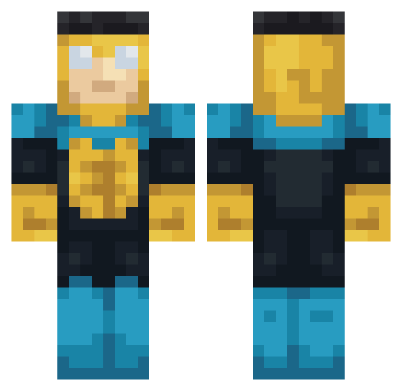 luciferXz3 Minecraft skin, front and back view