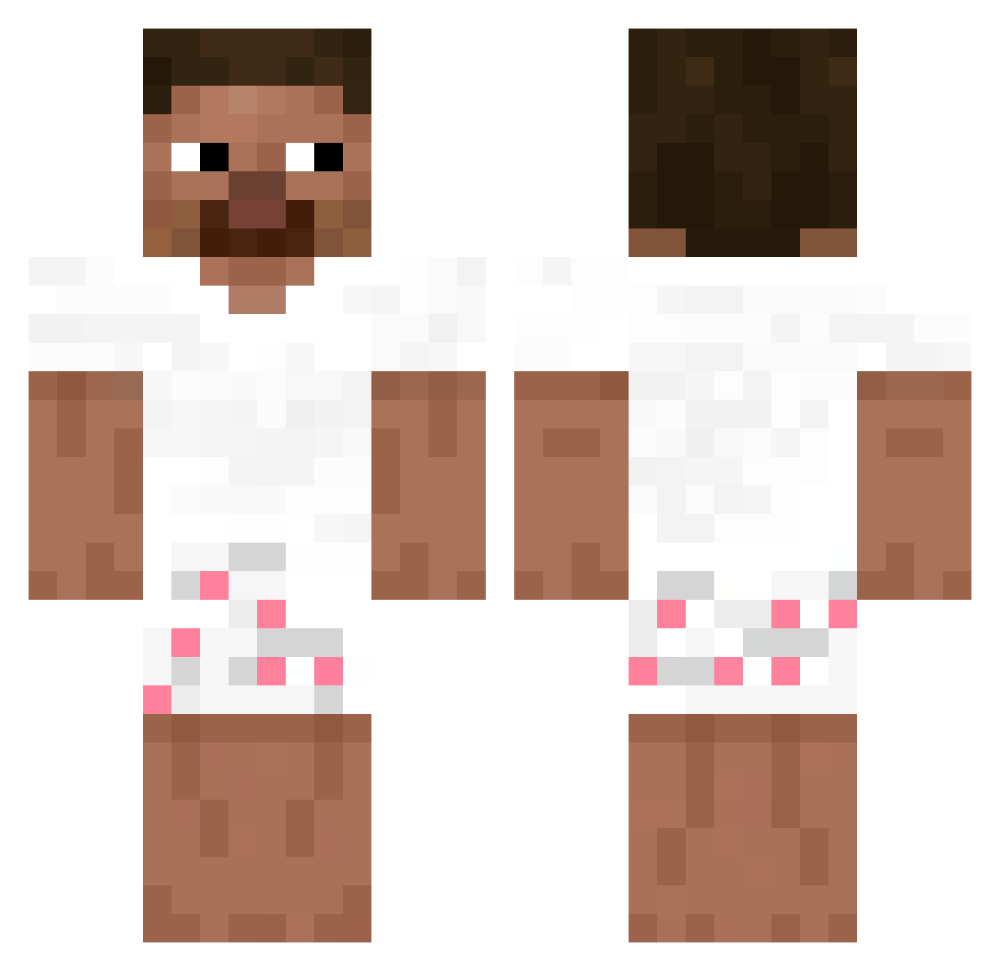qBergie Minecraft skin, front and back view