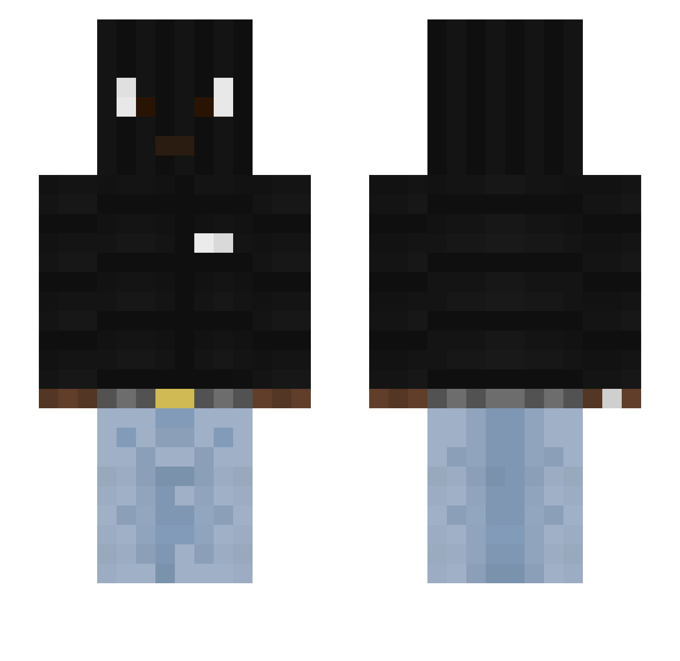 6rxsq Minecraft skin, front and back view