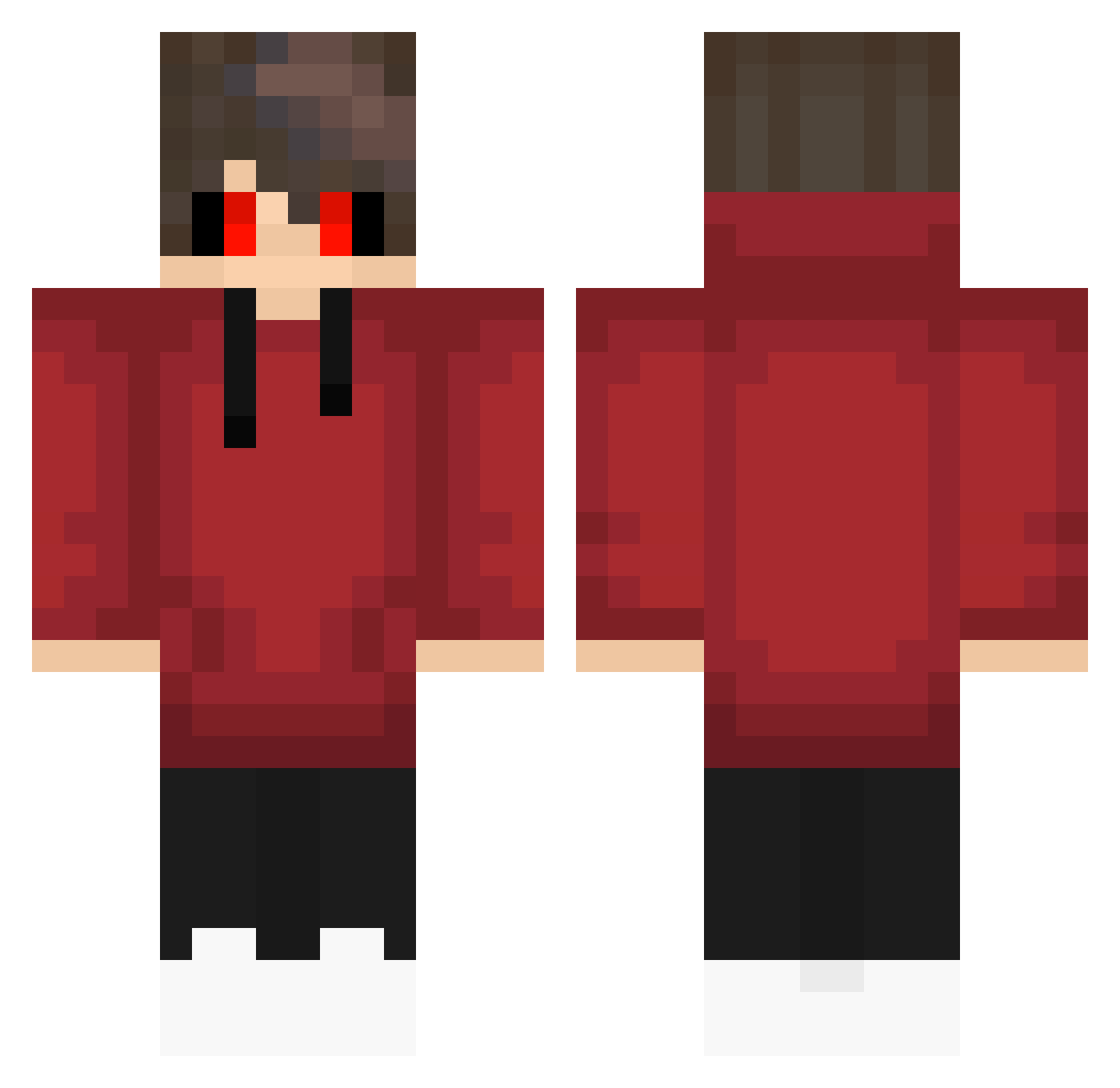 redjoker1388 Minecraft skin, front and back view