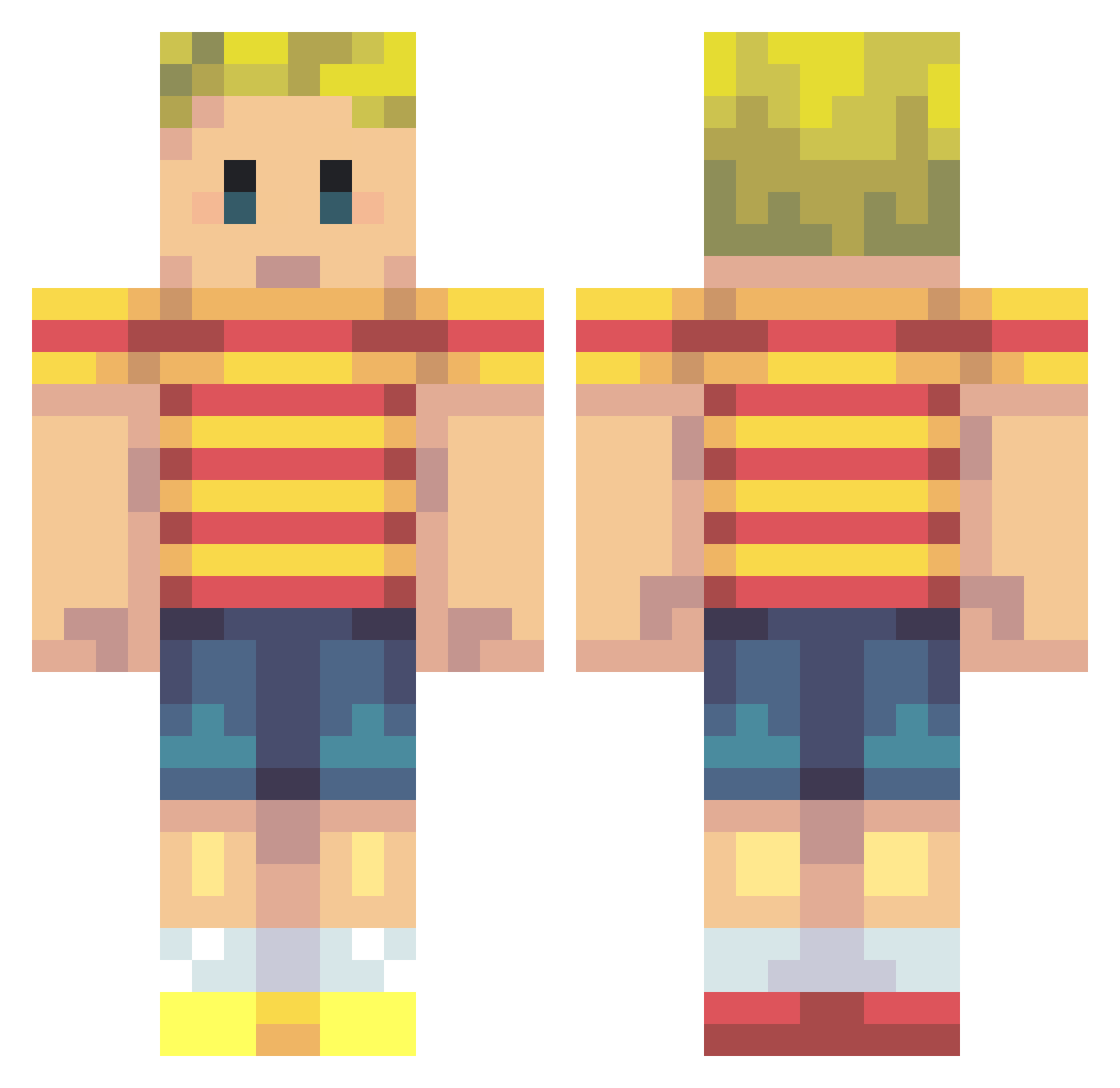 TobeSniffer Minecraft skin, front and back view