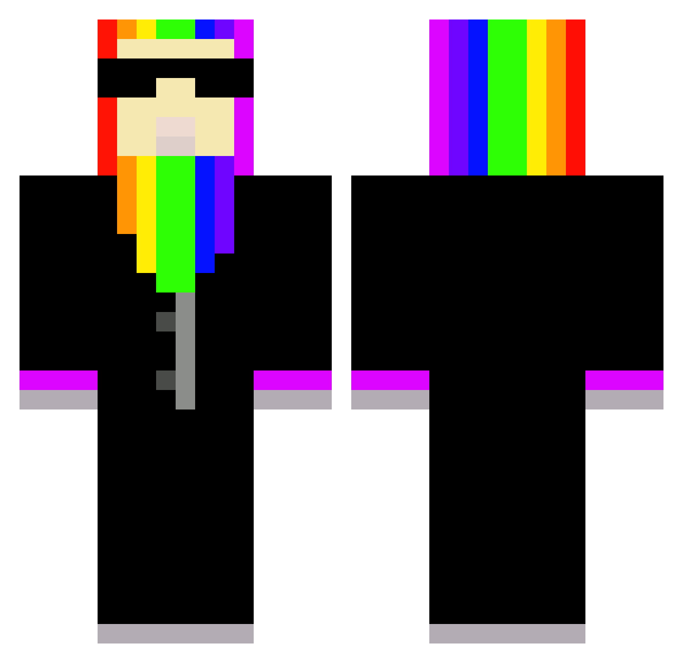 unapplied Minecraft skin, front and back view