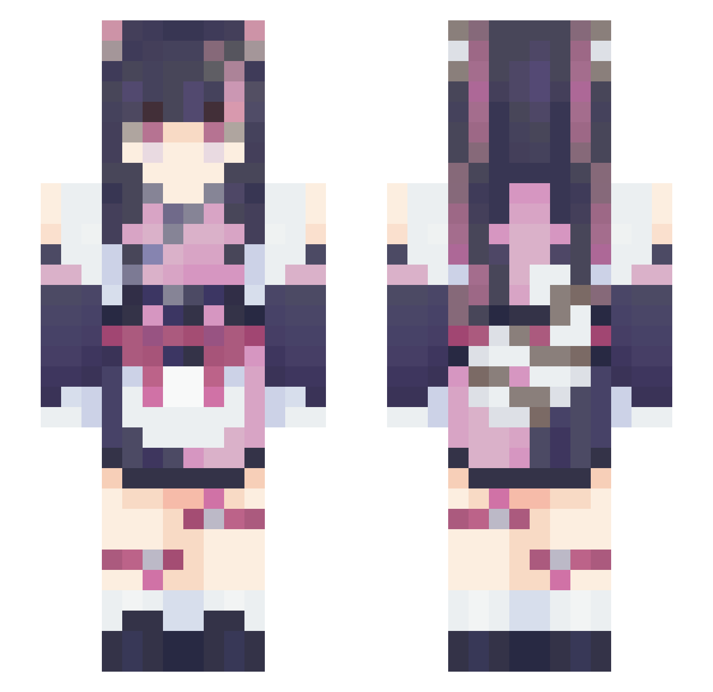 qcid1 Minecraft skin, front and back view