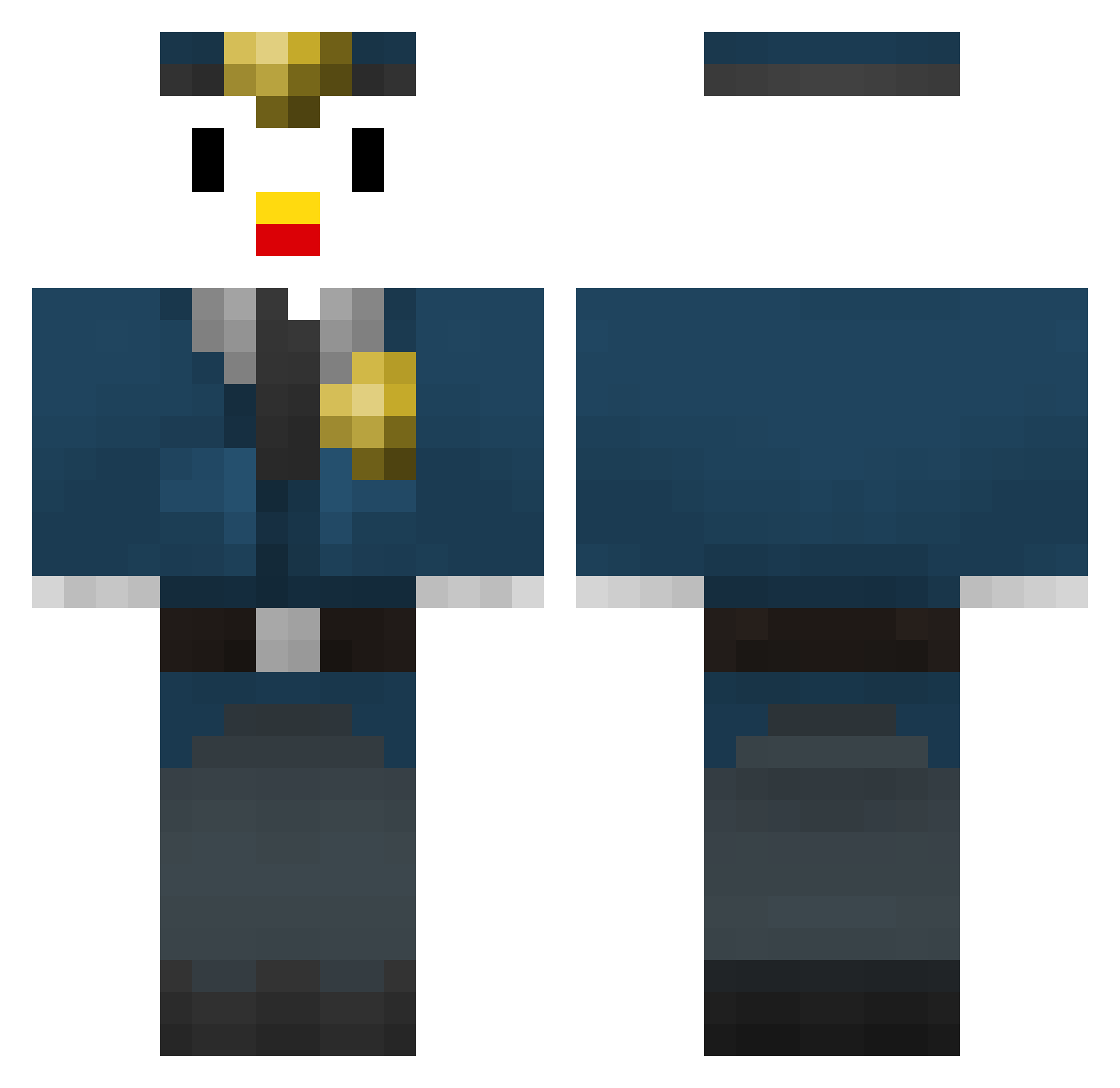 RuffeFish Minecraft skin, front and back view