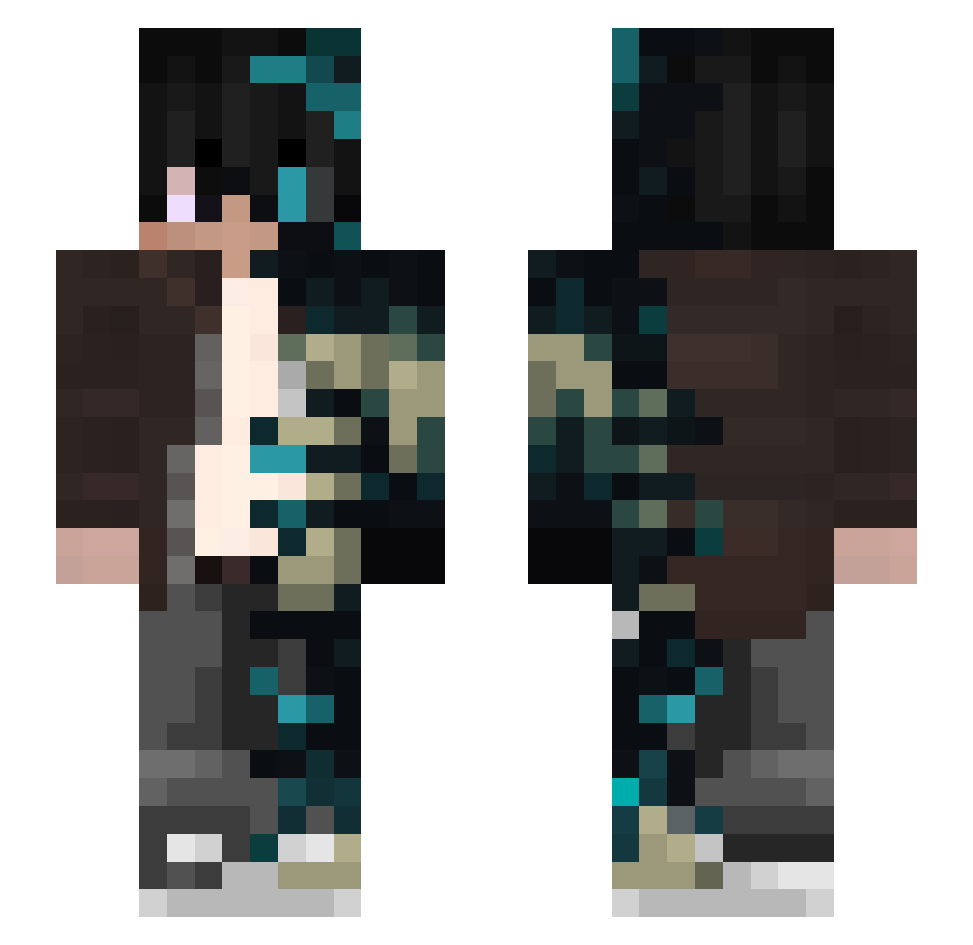 Caleb1907 Minecraft skin, front and back view