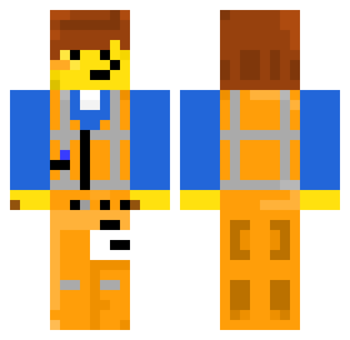 FattyMuffin Minecraft skin, front and back view