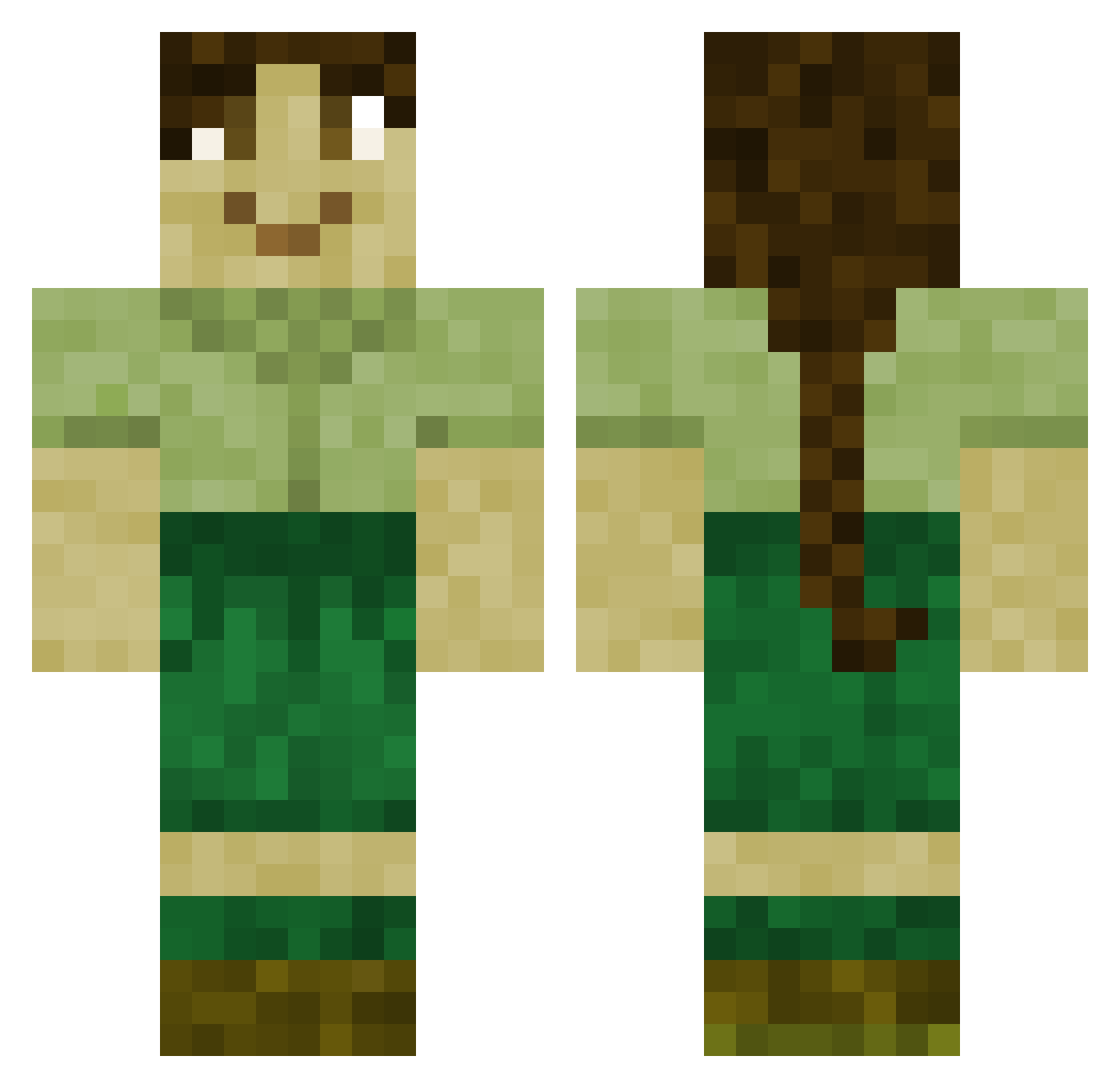 42Tigers Minecraft skin, front and back view