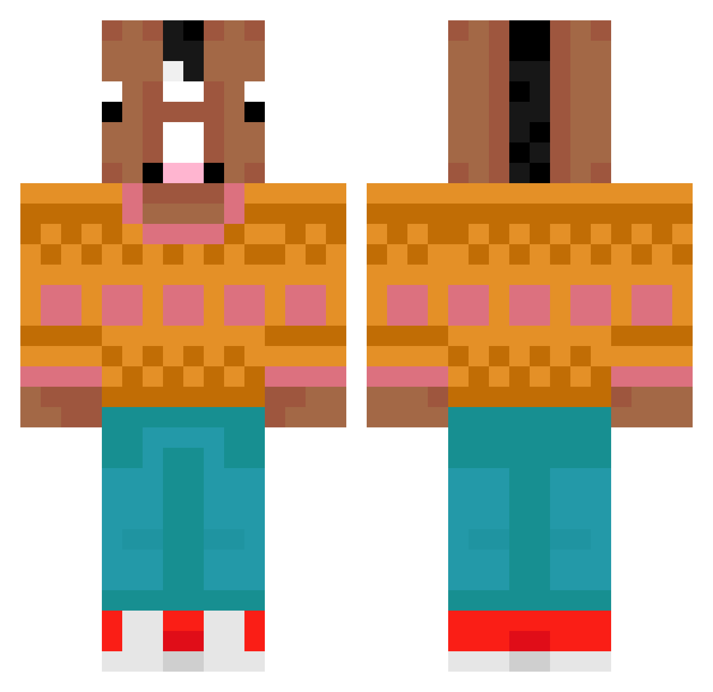 sinner_sid Minecraft skin, front and back view