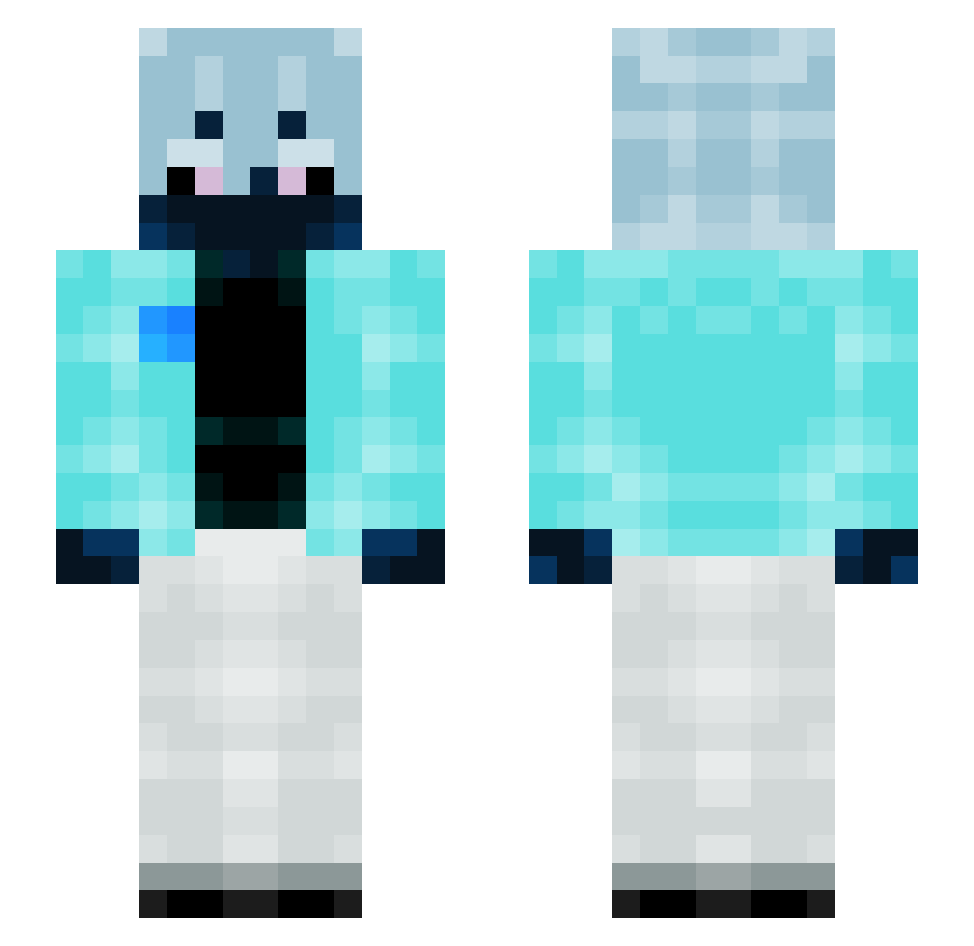 spapveR Minecraft skin, front and back view