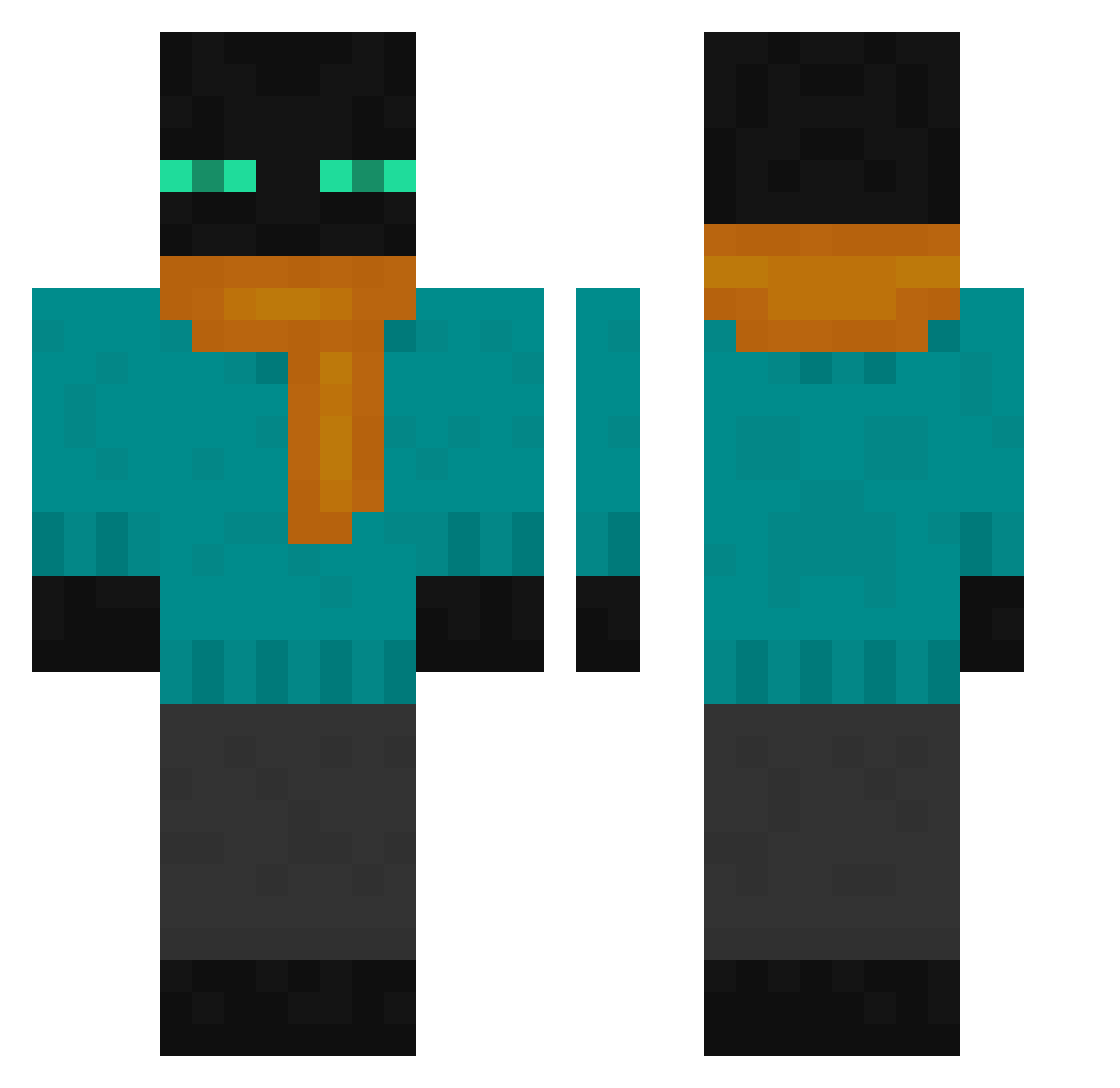 Spidey_CJ Minecraft skin, front and back view