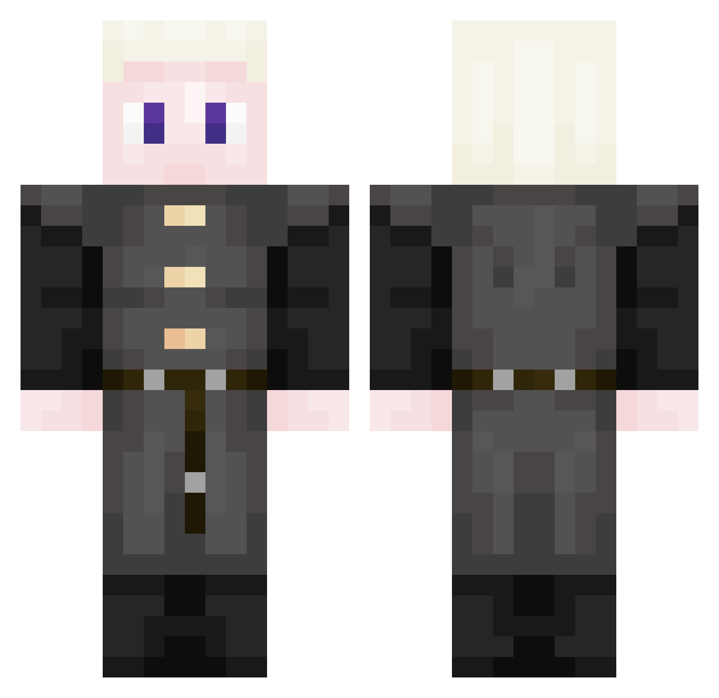SigmaChillGuy Minecraft skin, front and back view