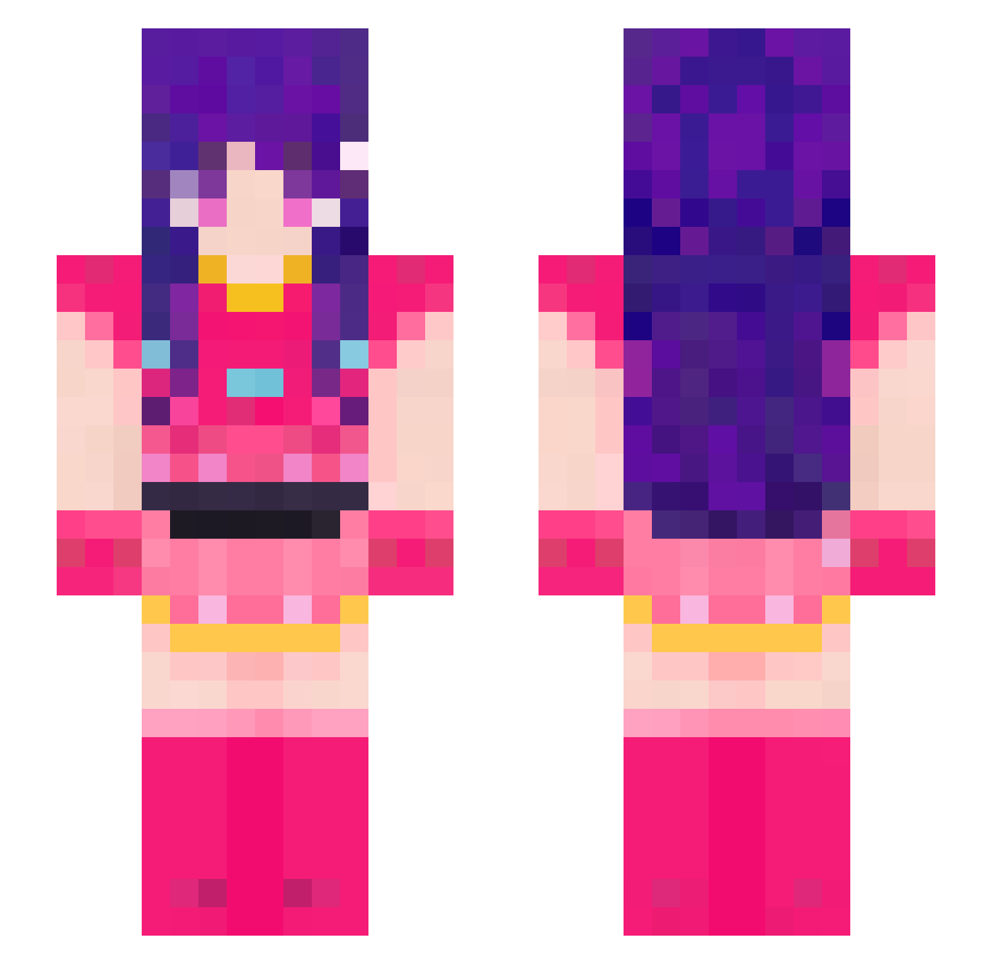 Gardens1123 Minecraft skin, front and back view
