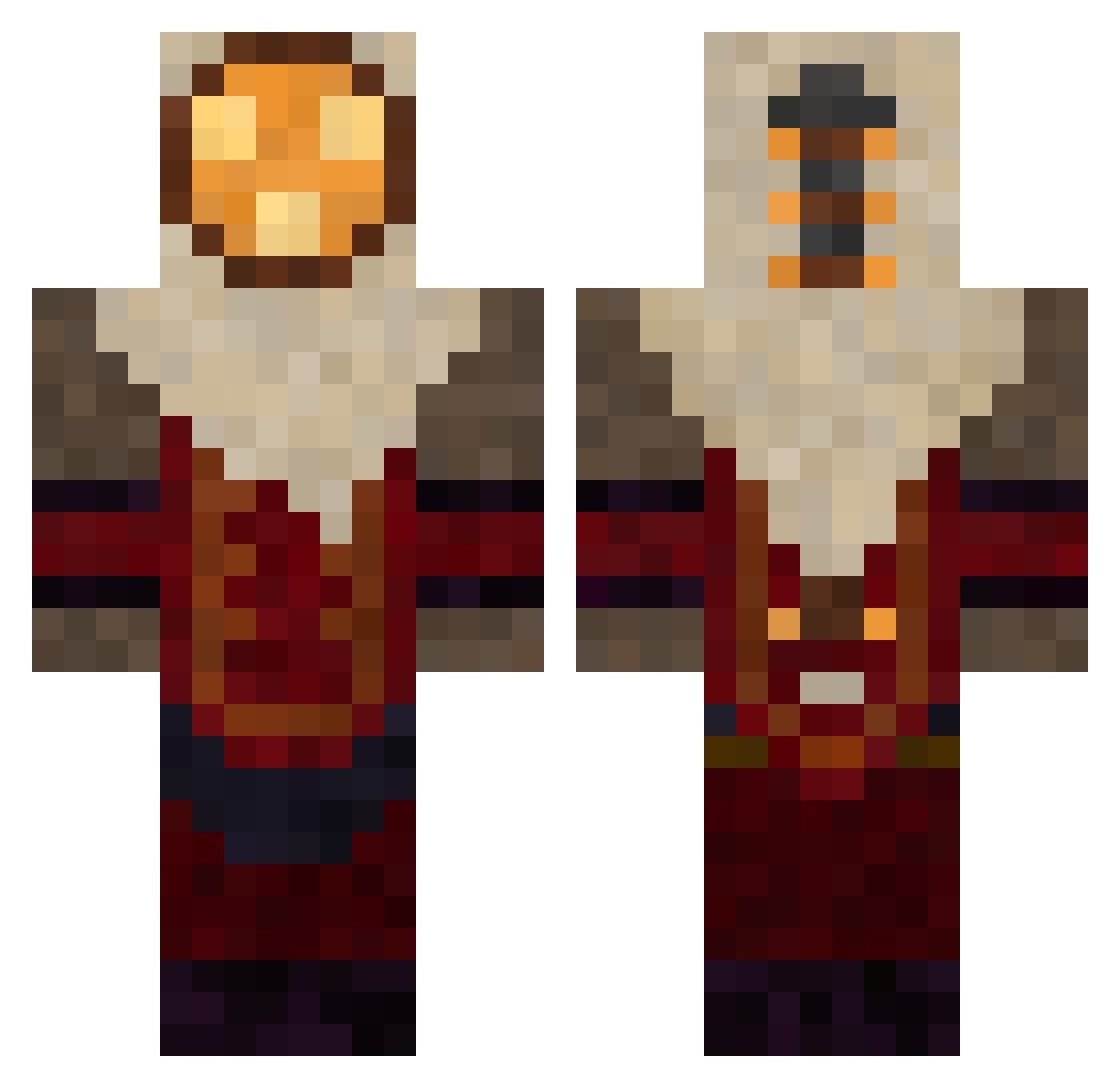 mvcodeclub8 Minecraft skin, front and back view