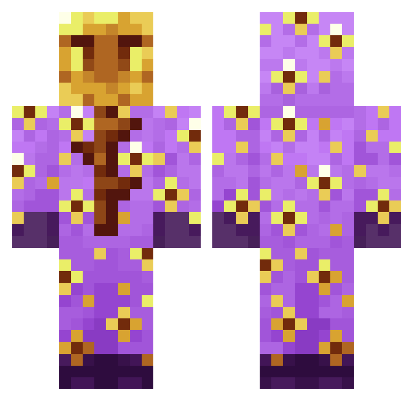 zxyv332 Minecraft skin, front and back view