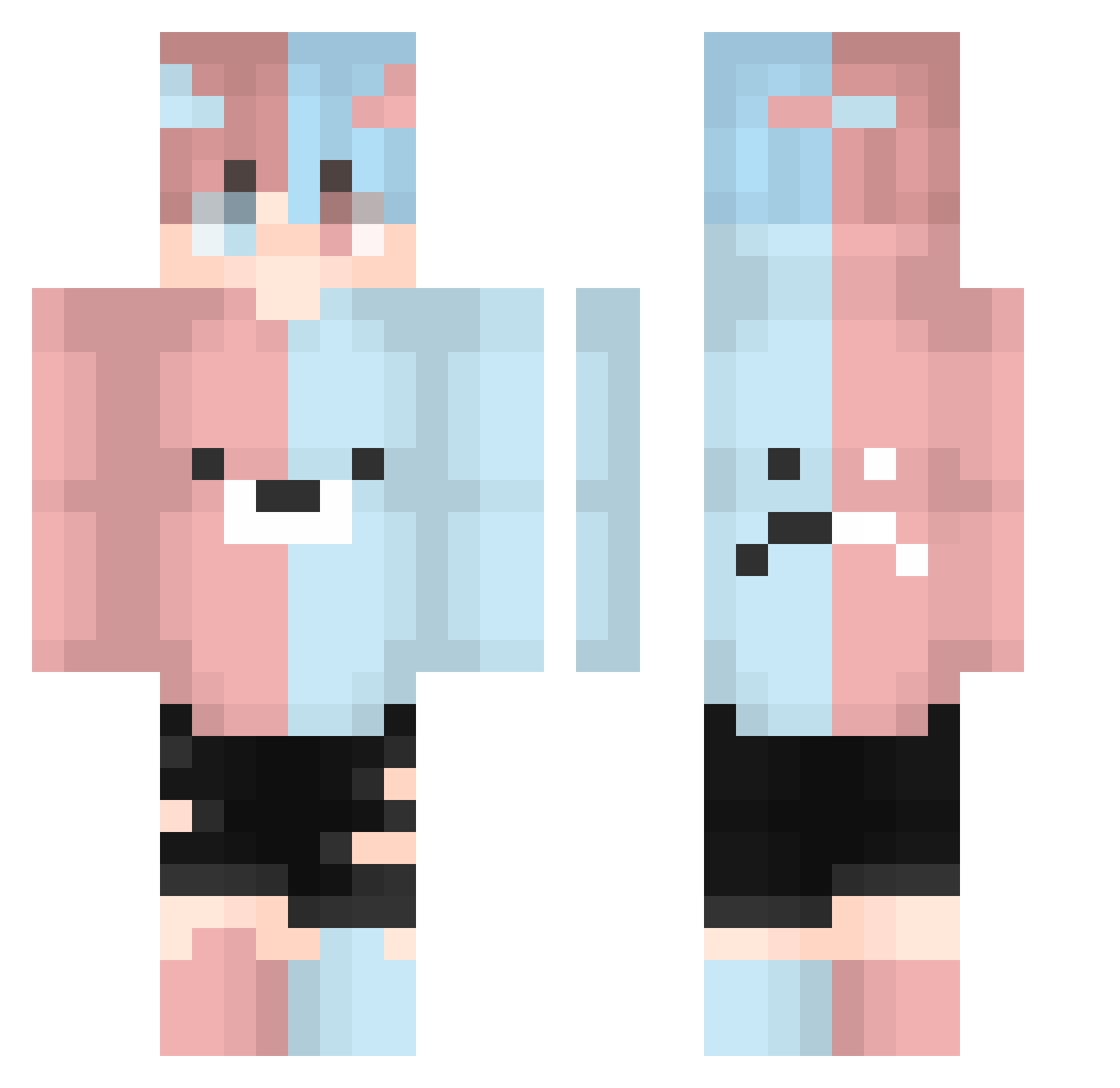 JusTGod_PT Minecraft skin, front and back view