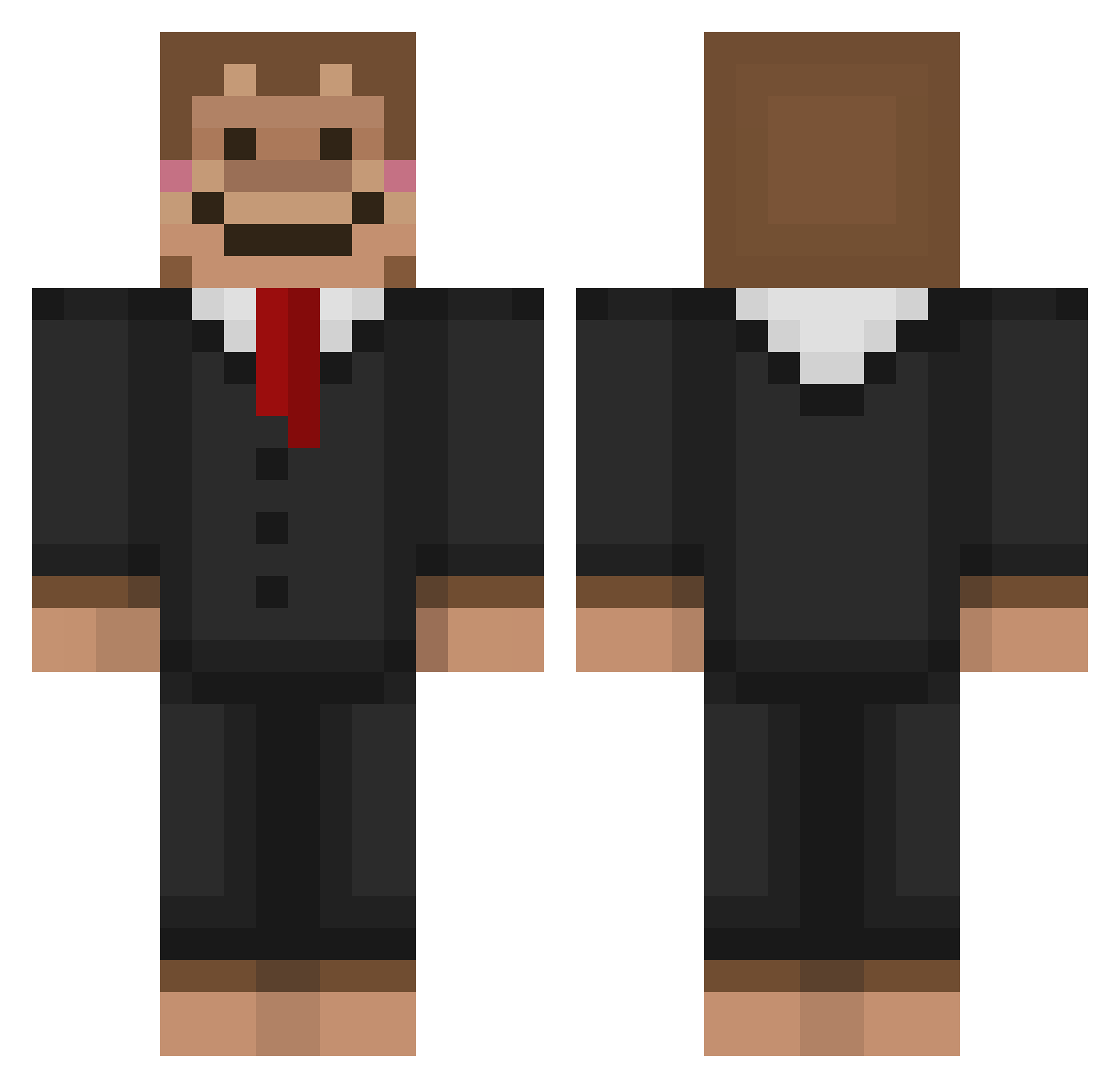totteries Minecraft skin, front and back view