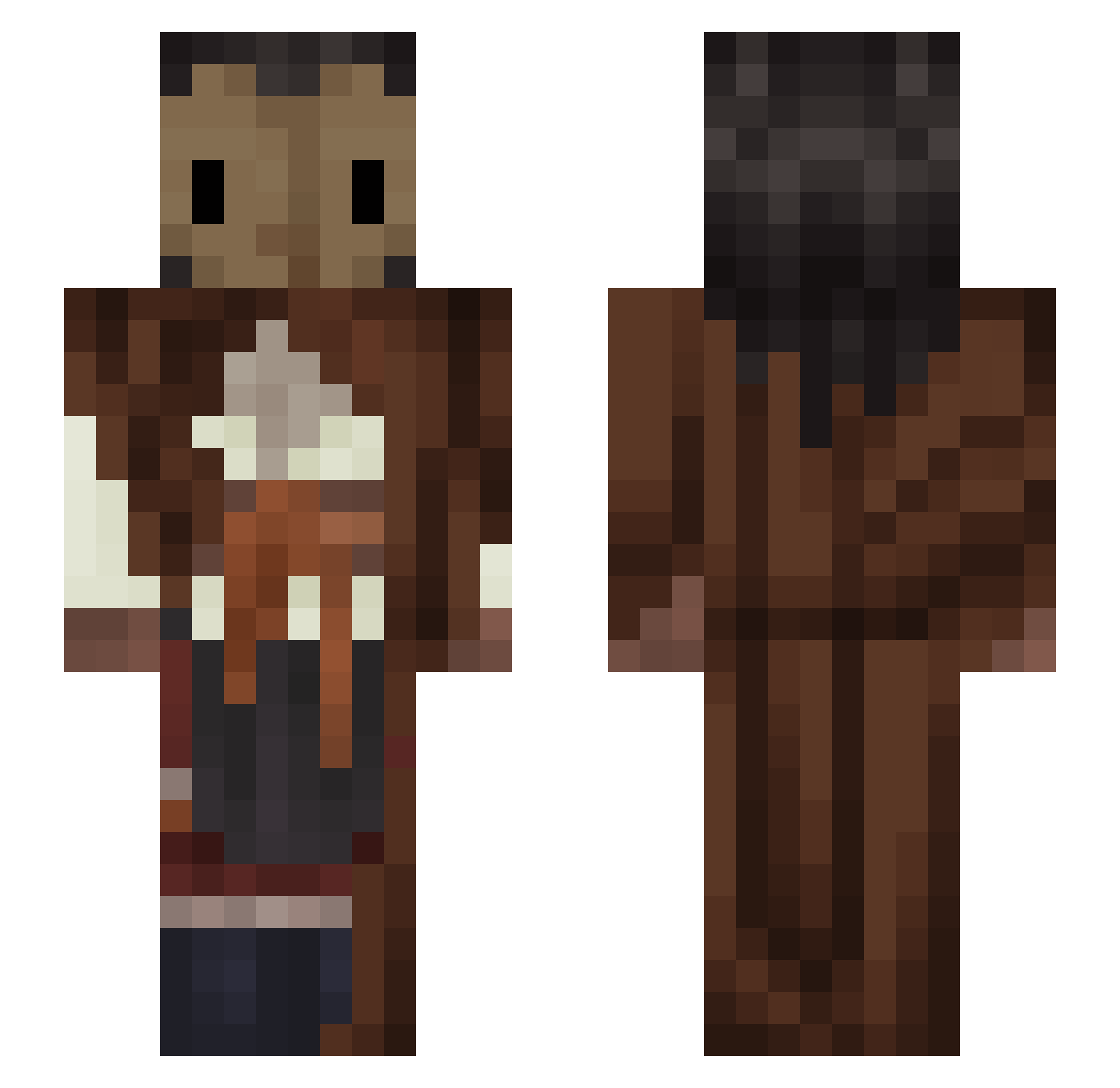 travysb Minecraft skin, front and back view