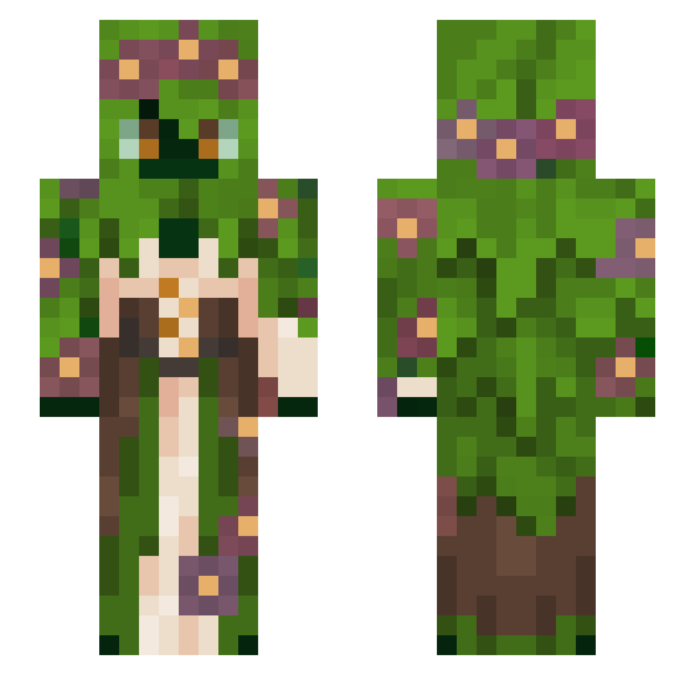 Radies Minecraft skin, front and back view