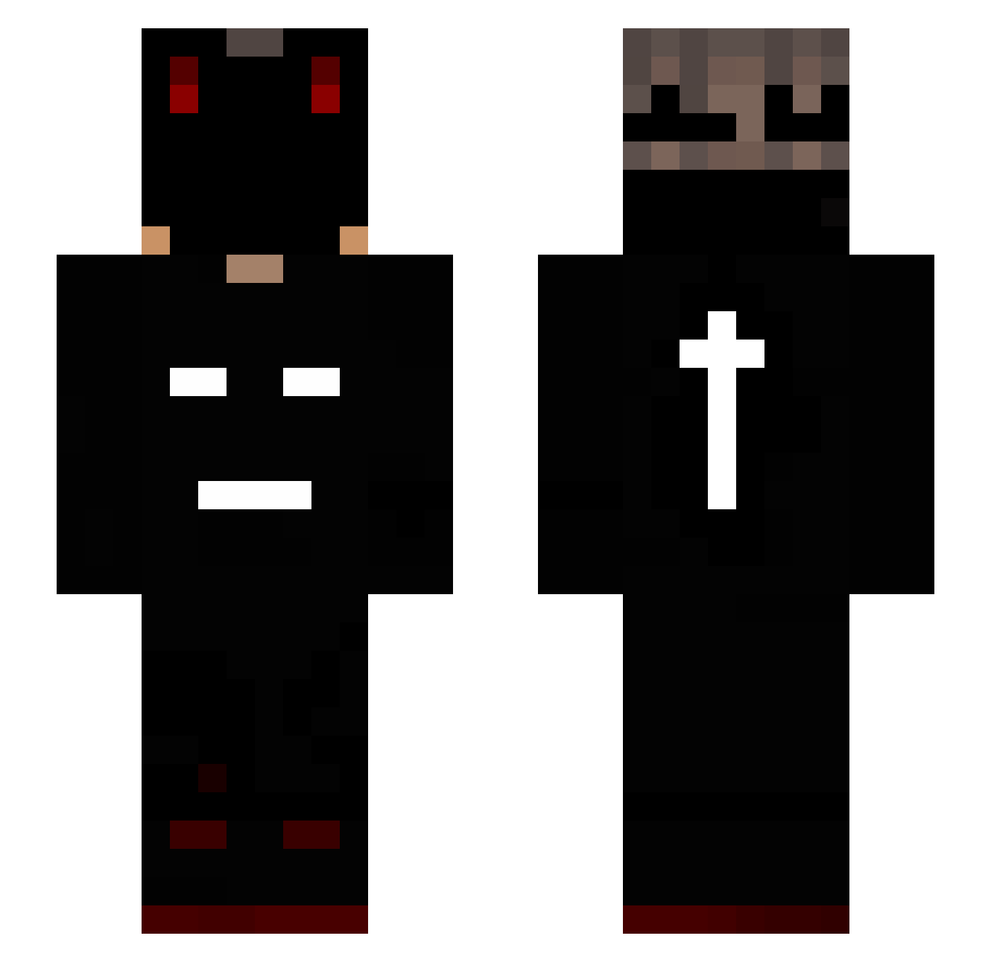 TheInvoice Minecraft skin, front and back view