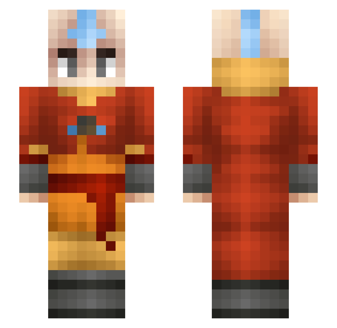 _GOKU_BLACK Minecraft skin, front and back view