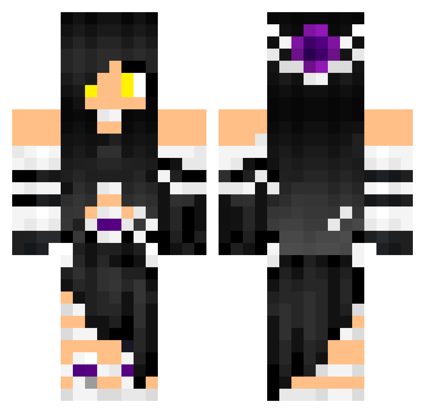 Wolfie_Kate Minecraft skin, front and back view