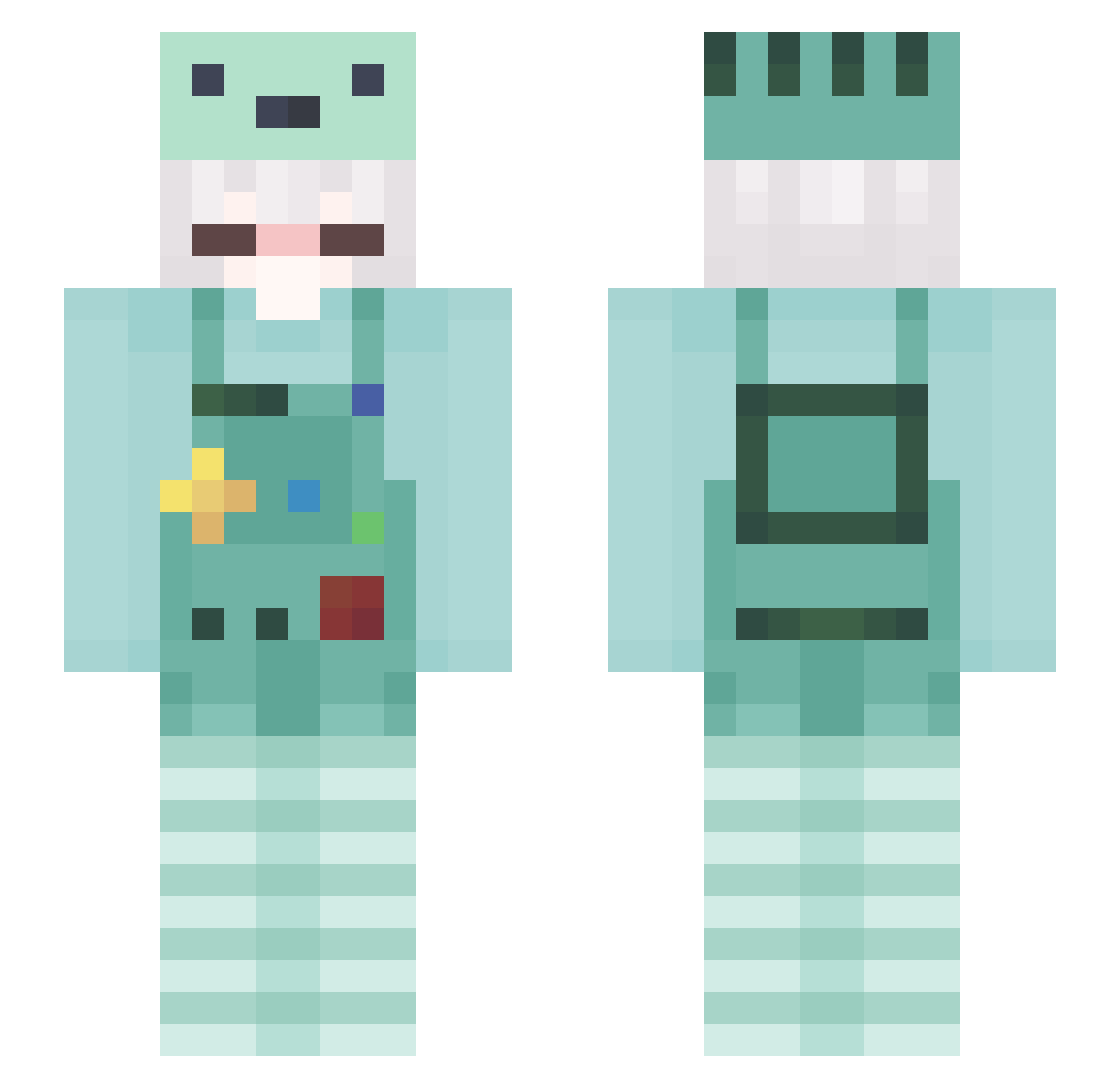 urbaakaa Minecraft skin, front and back view