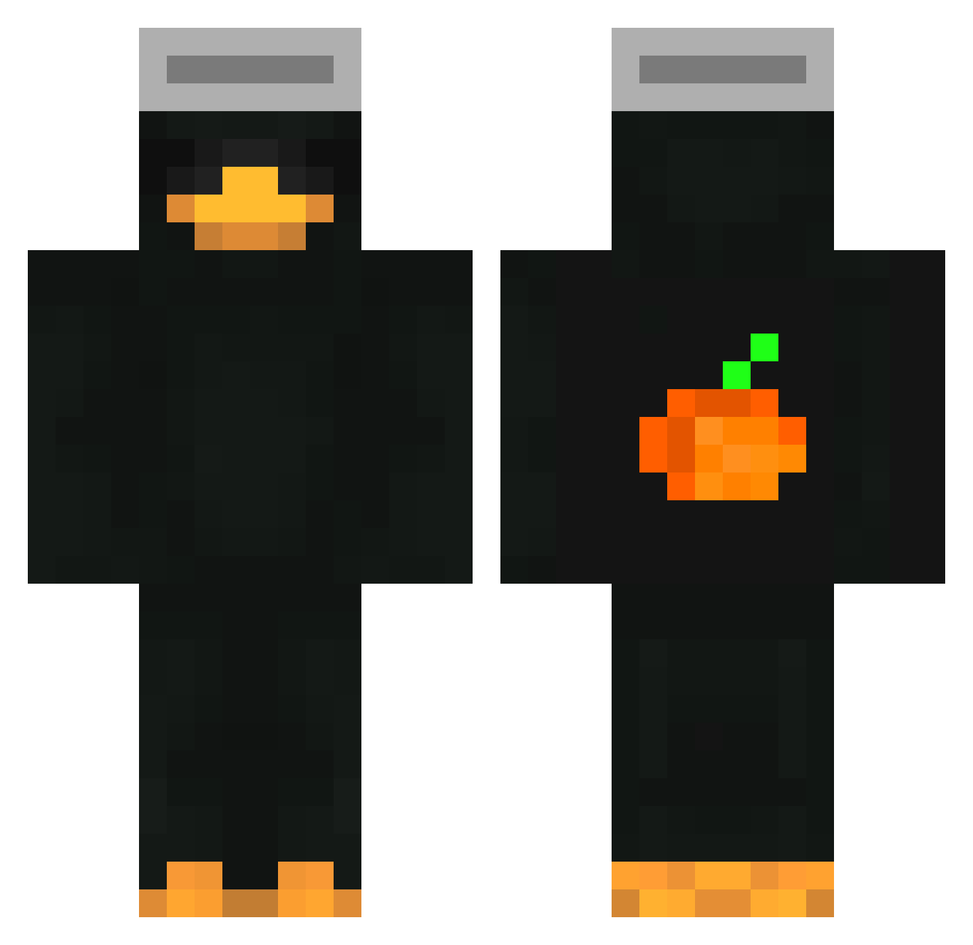 fluroman Minecraft skin, front and back view