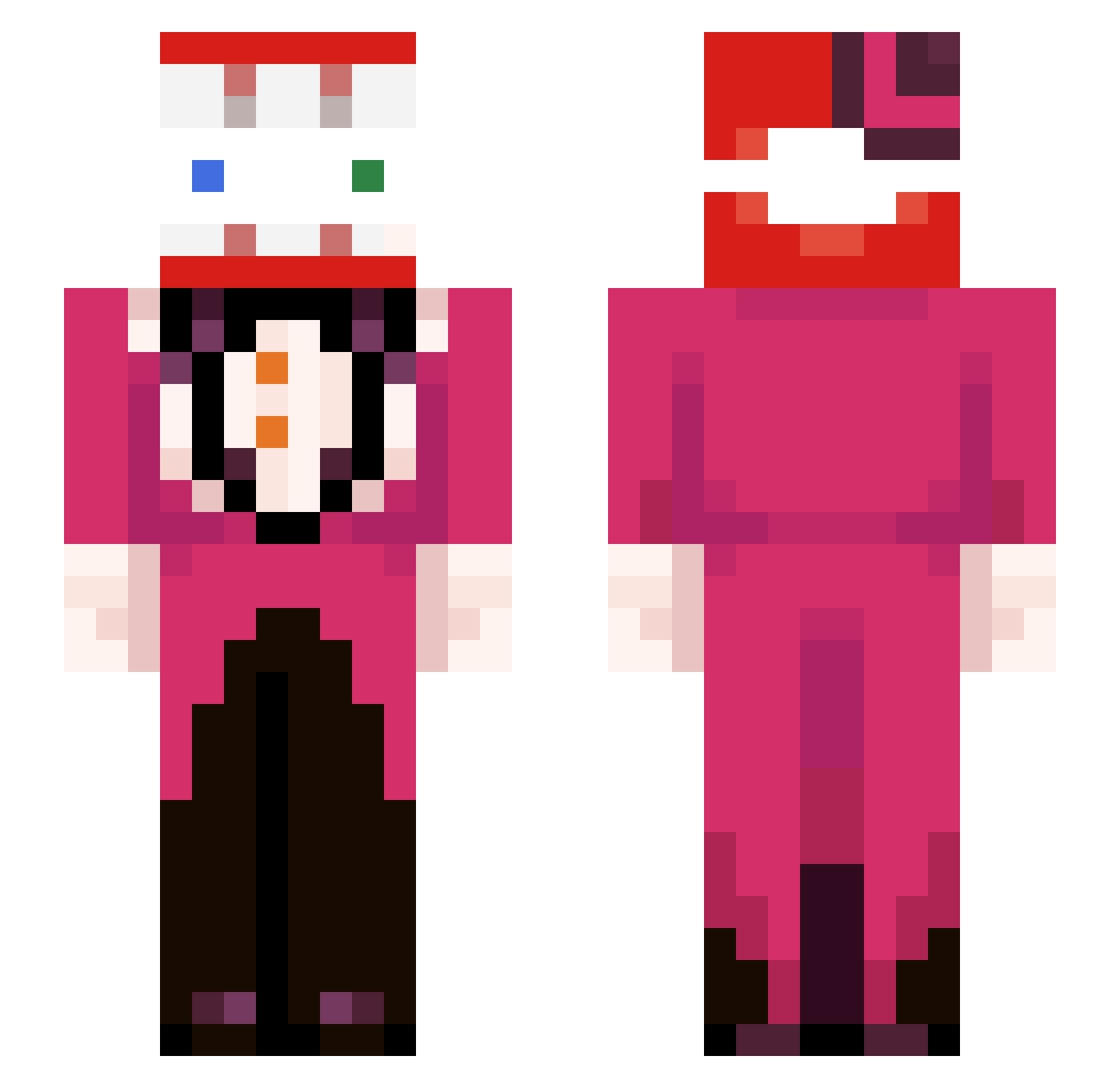 Tistiki Minecraft skin, front and back view