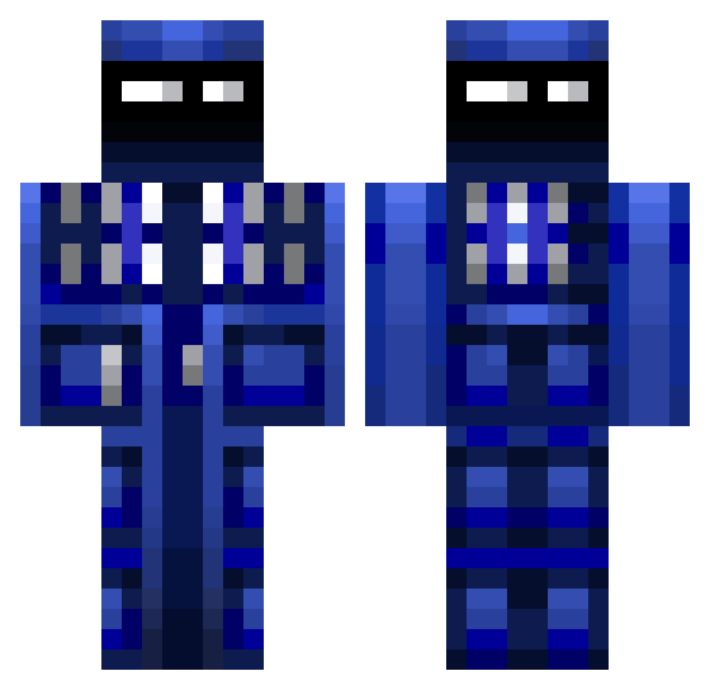 Uncomprehensible Minecraft skin, front and back view