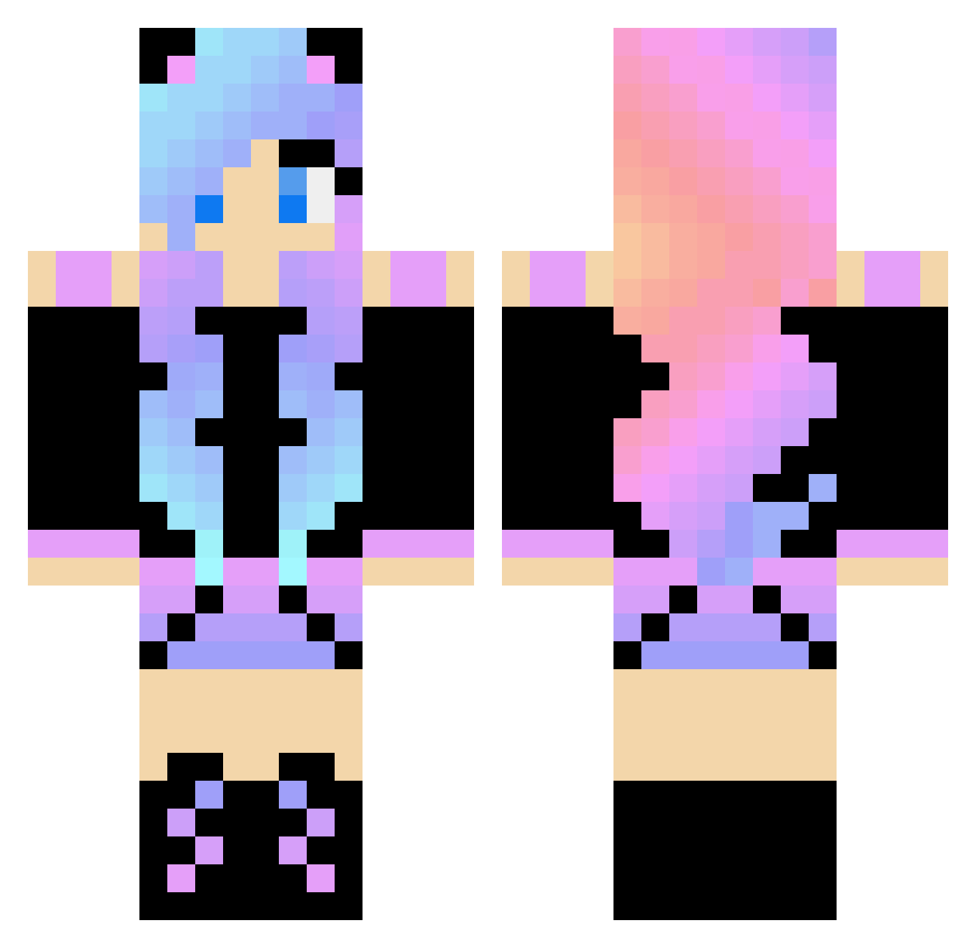 Sparrow_Hawky Minecraft skin, front and back view