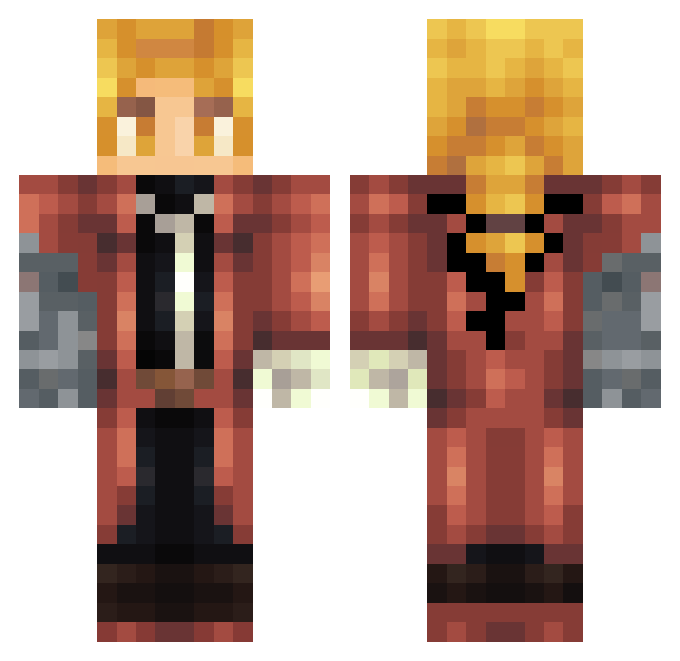 H20delirious471 Minecraft skin, front and back view