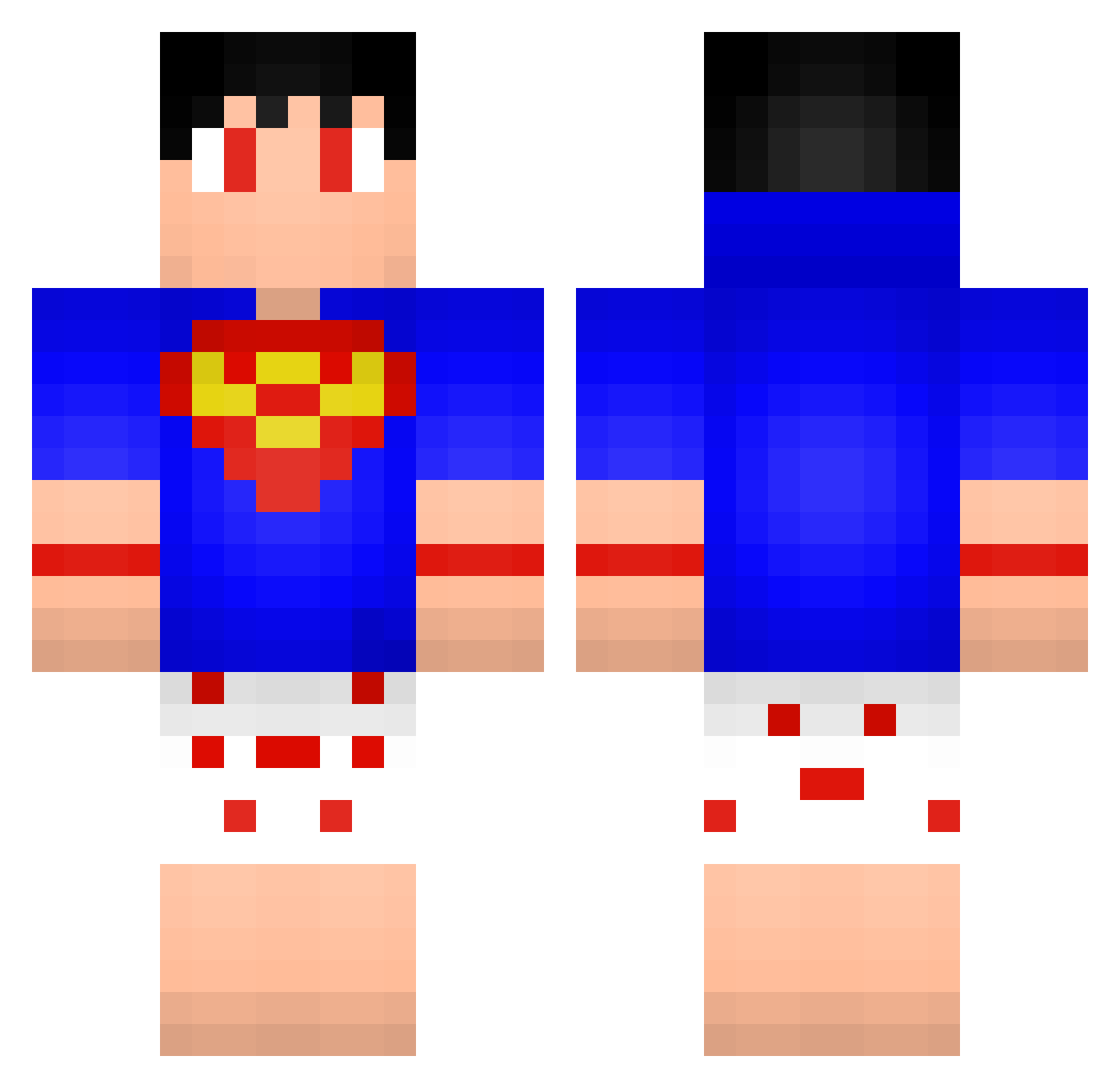 Daclubn Minecraft skin, front and back view
